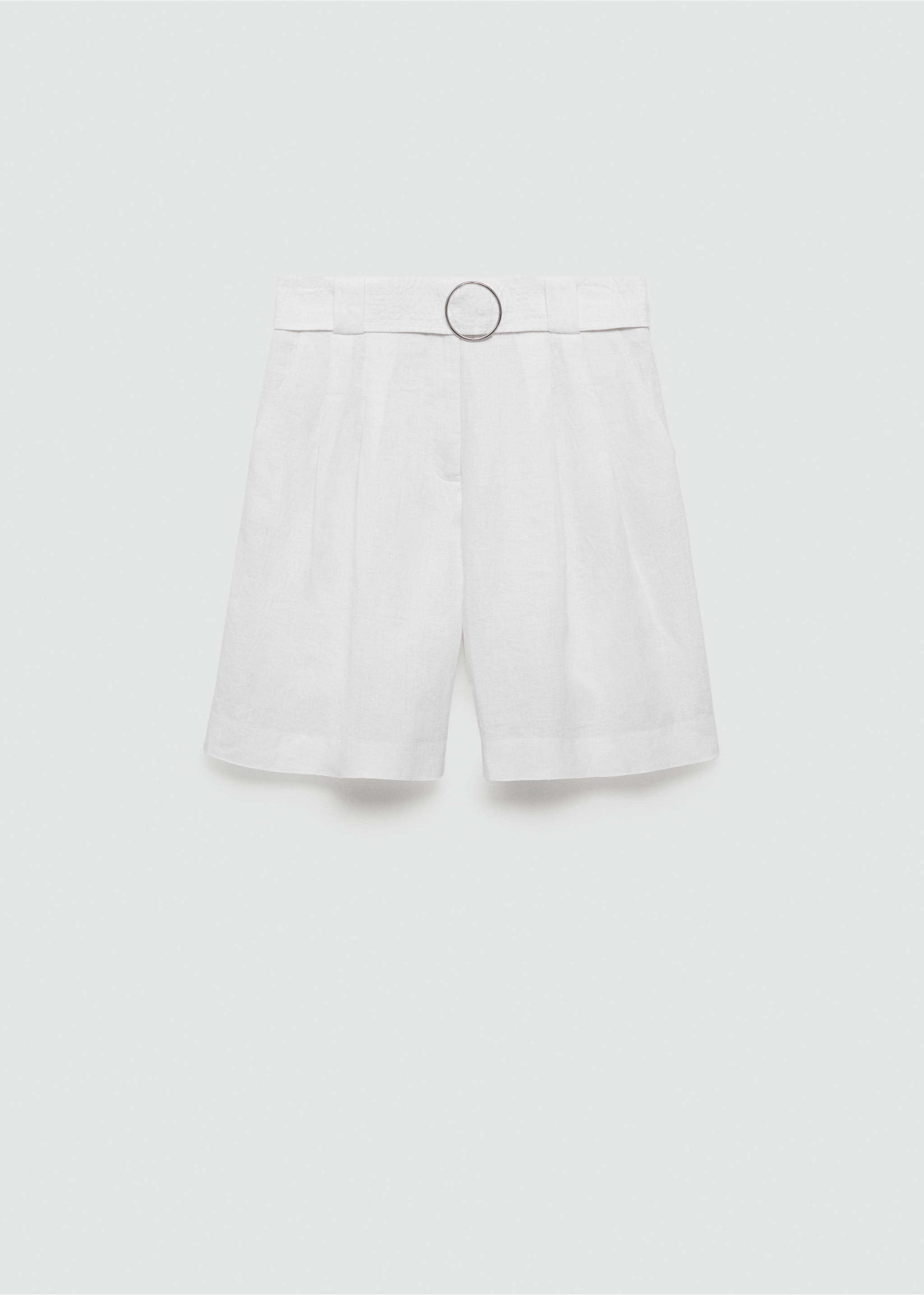 Bermudas lino cinturón - Artículo sin modelo, Blanco. Ref: 77070346-00.
