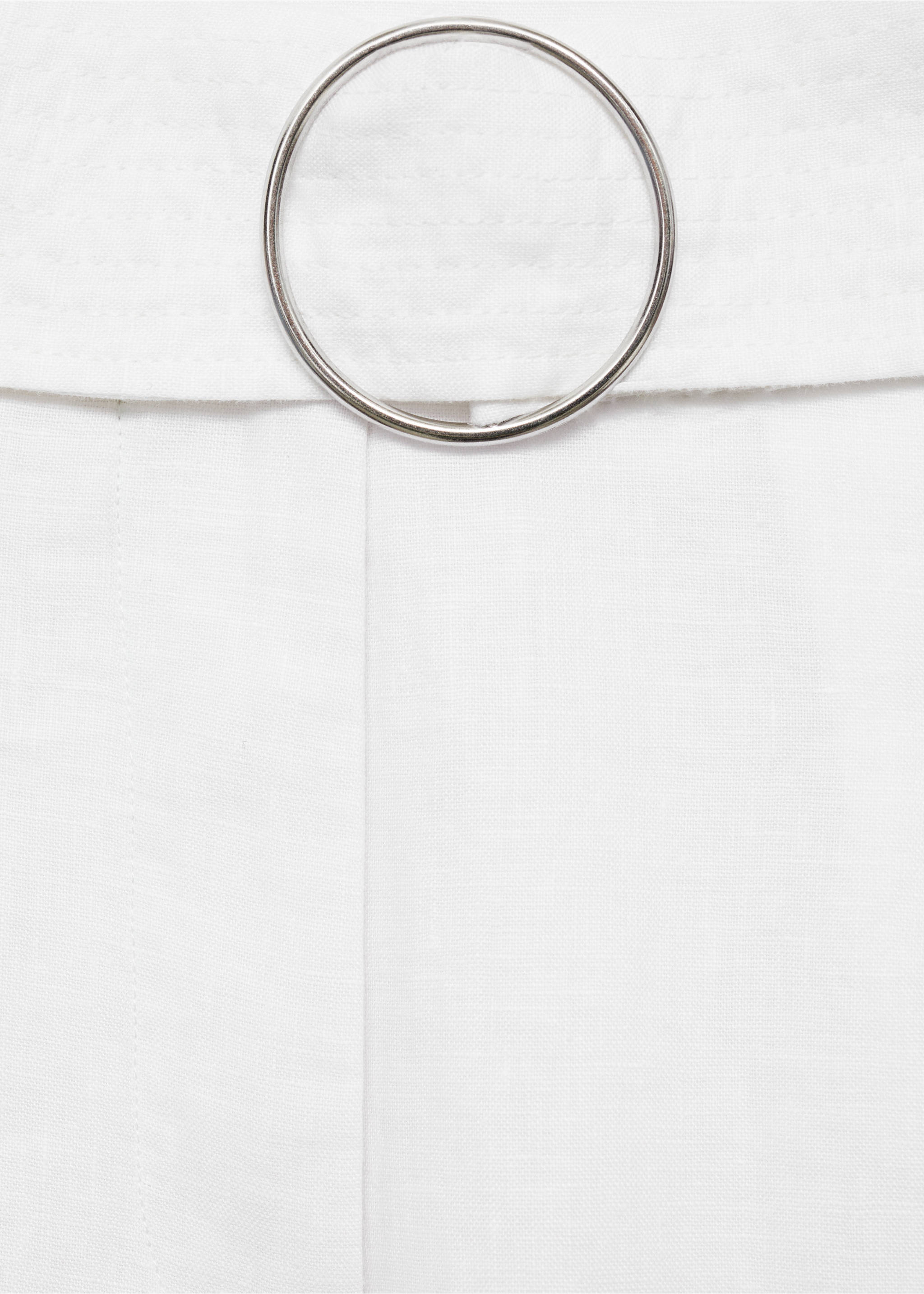 Bermudas lino cinturón - Detalle del artículo 8, Blanco. Ref: 77070346-00.