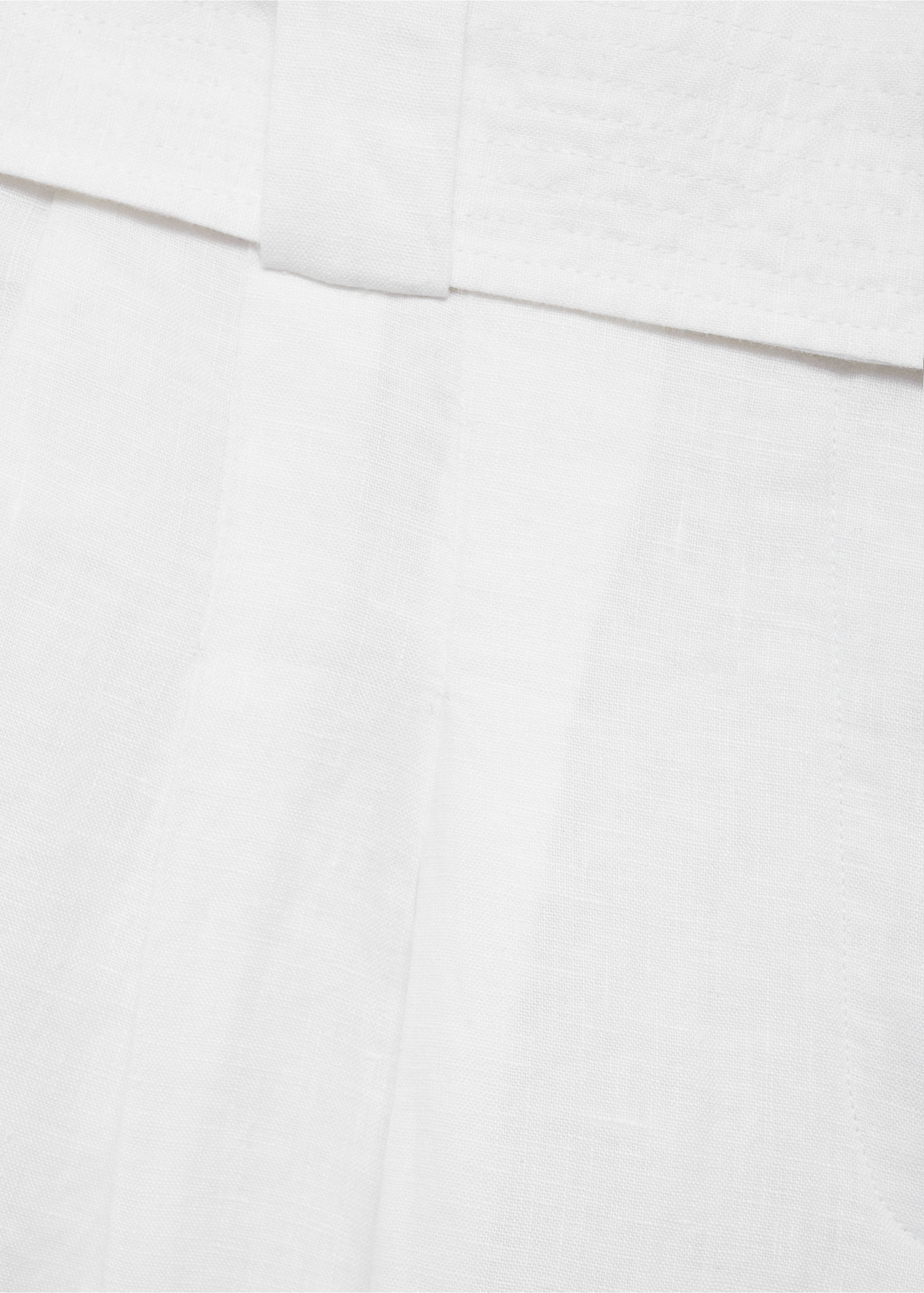 Bermudas lino cinturón - Detalle del artículo 0, Blanco. Ref: 77070346-00.