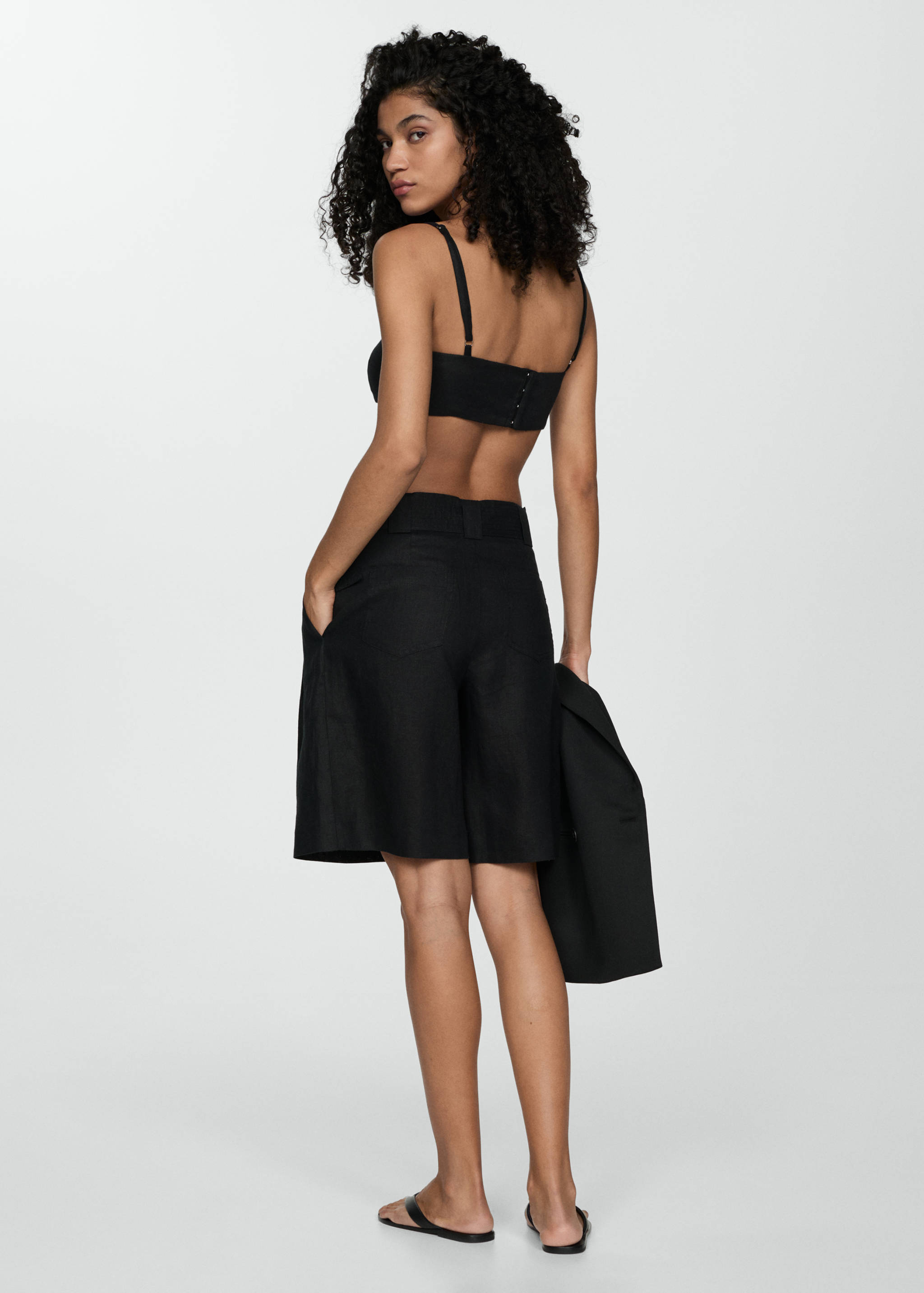 Bermudas lino cinturón - Reverso del artículo