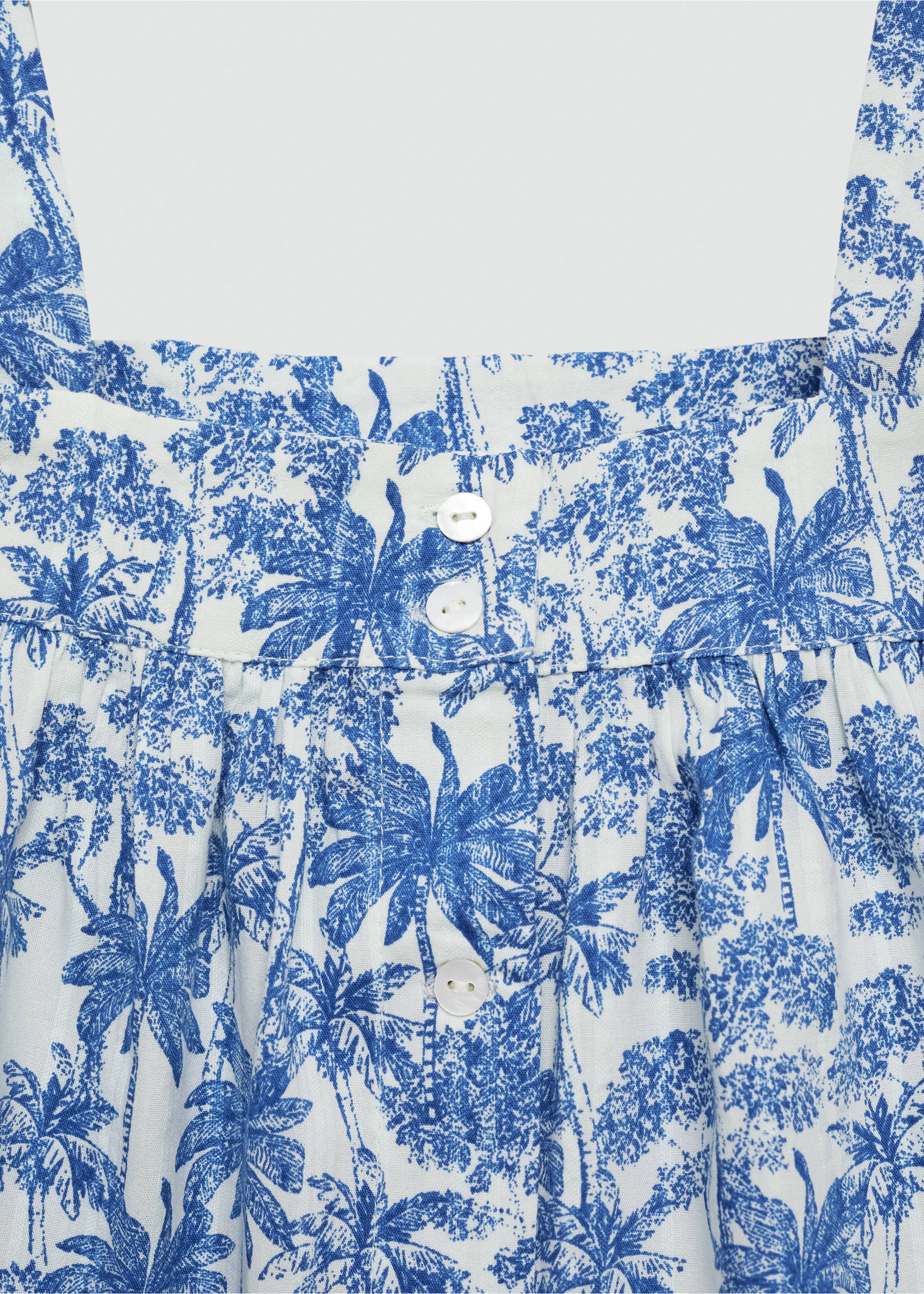 Top mit Palmenprint - Detail des Artikels 0, Indigoblau. Ref: 77070351-00.