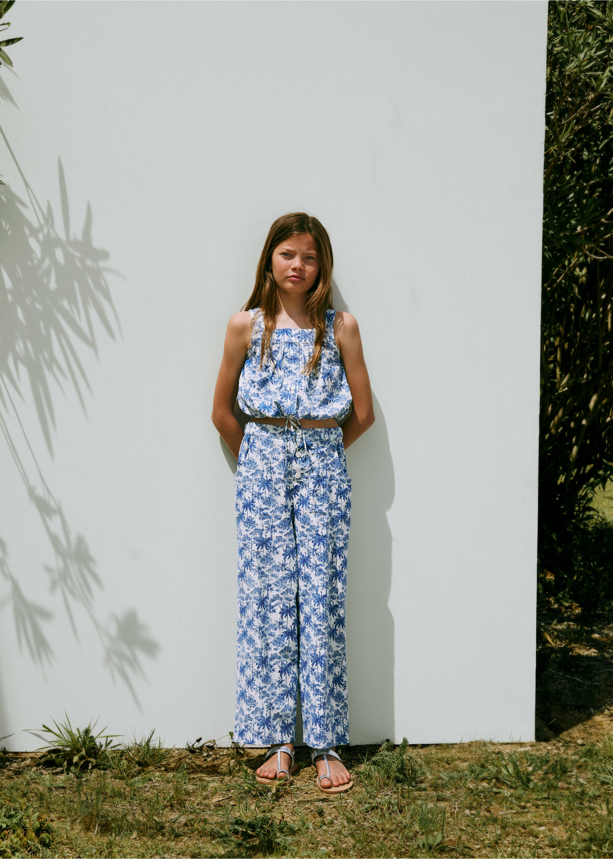 Top mit Palmenprint - Detail des Artikels 5, Indigoblau. Ref: 77070351-00.