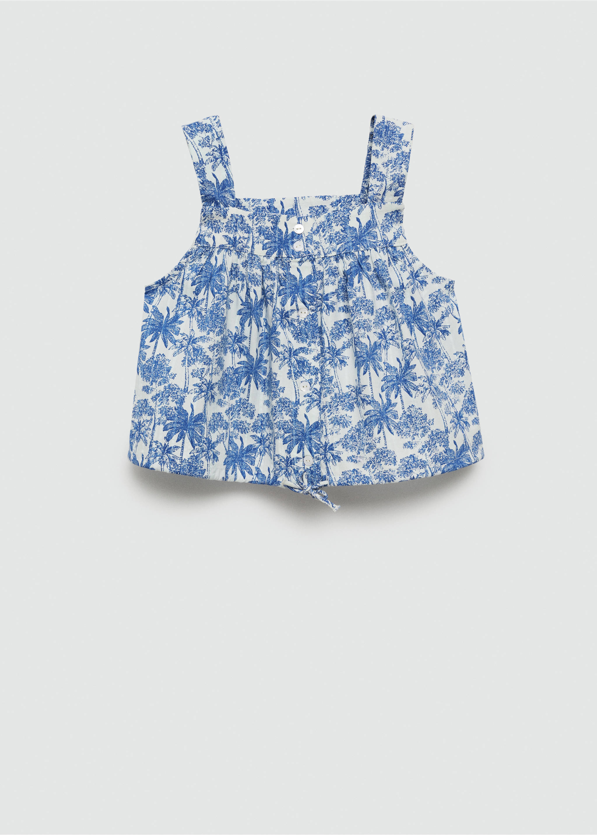 Top mit Palmenprint - Artikel ohne Model, Indigoblau. Ref: 77070351-00.