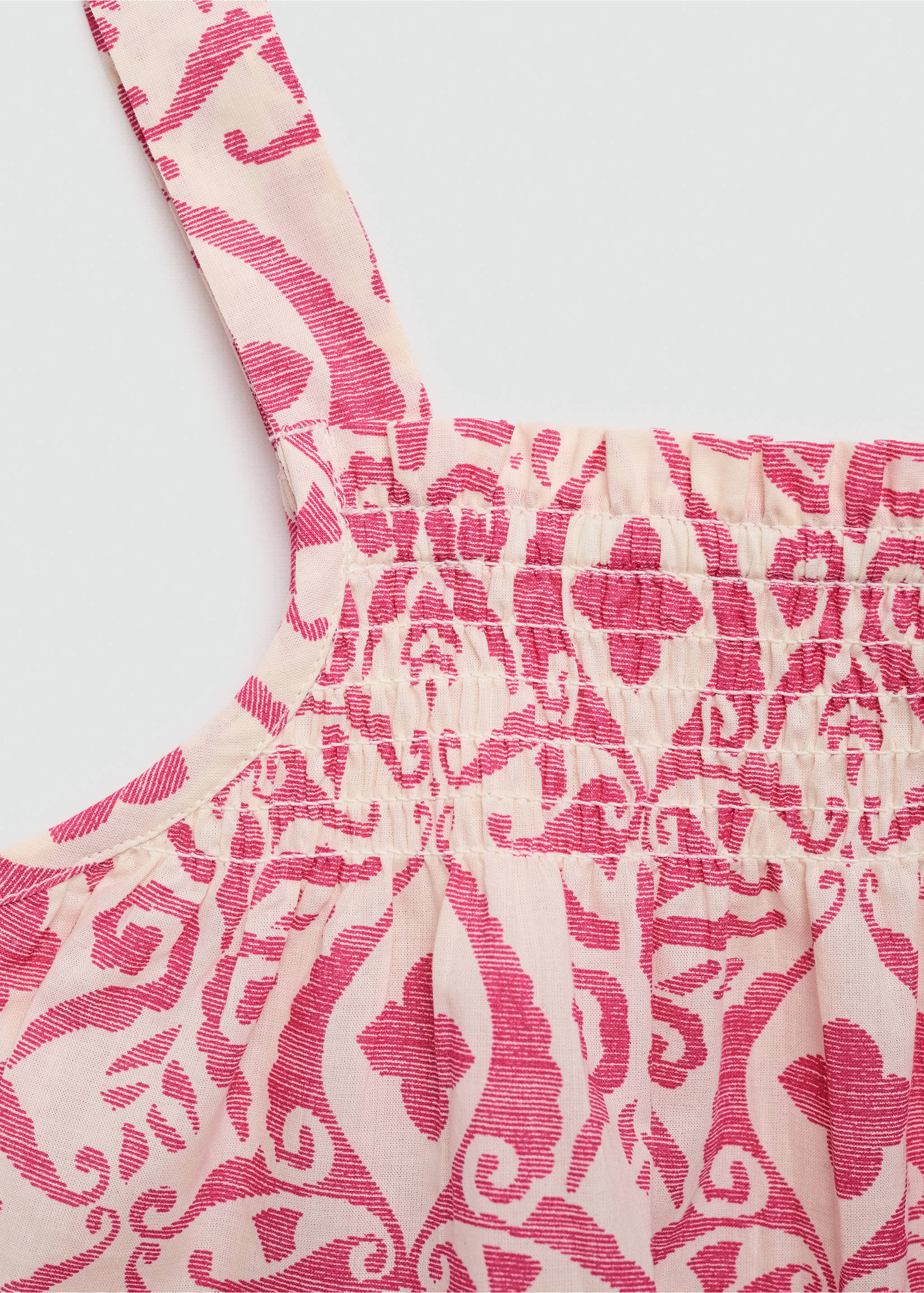 Print ruched top - Details of the article 8, Fuchsia. Ref: 77070352-00.