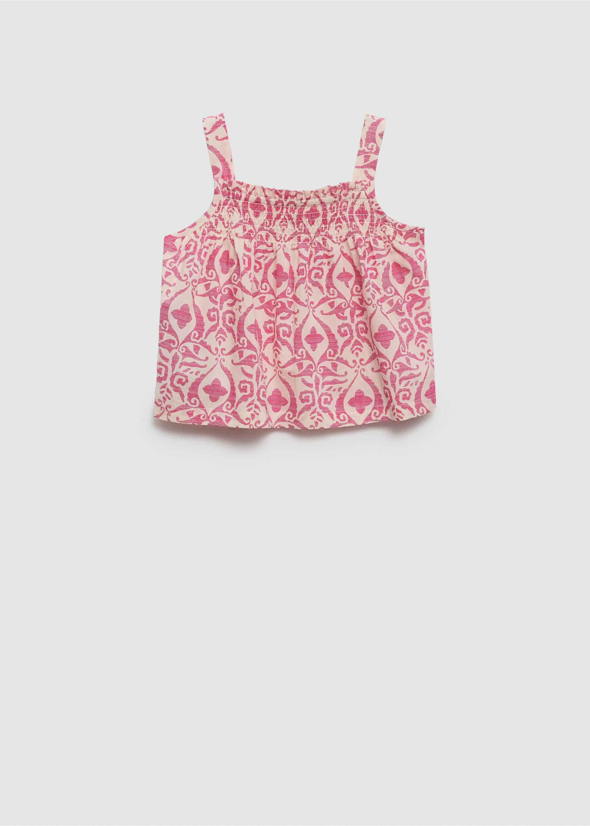 Print ruched top - Article without model, Fuchsia. Ref: 77070352-00.
