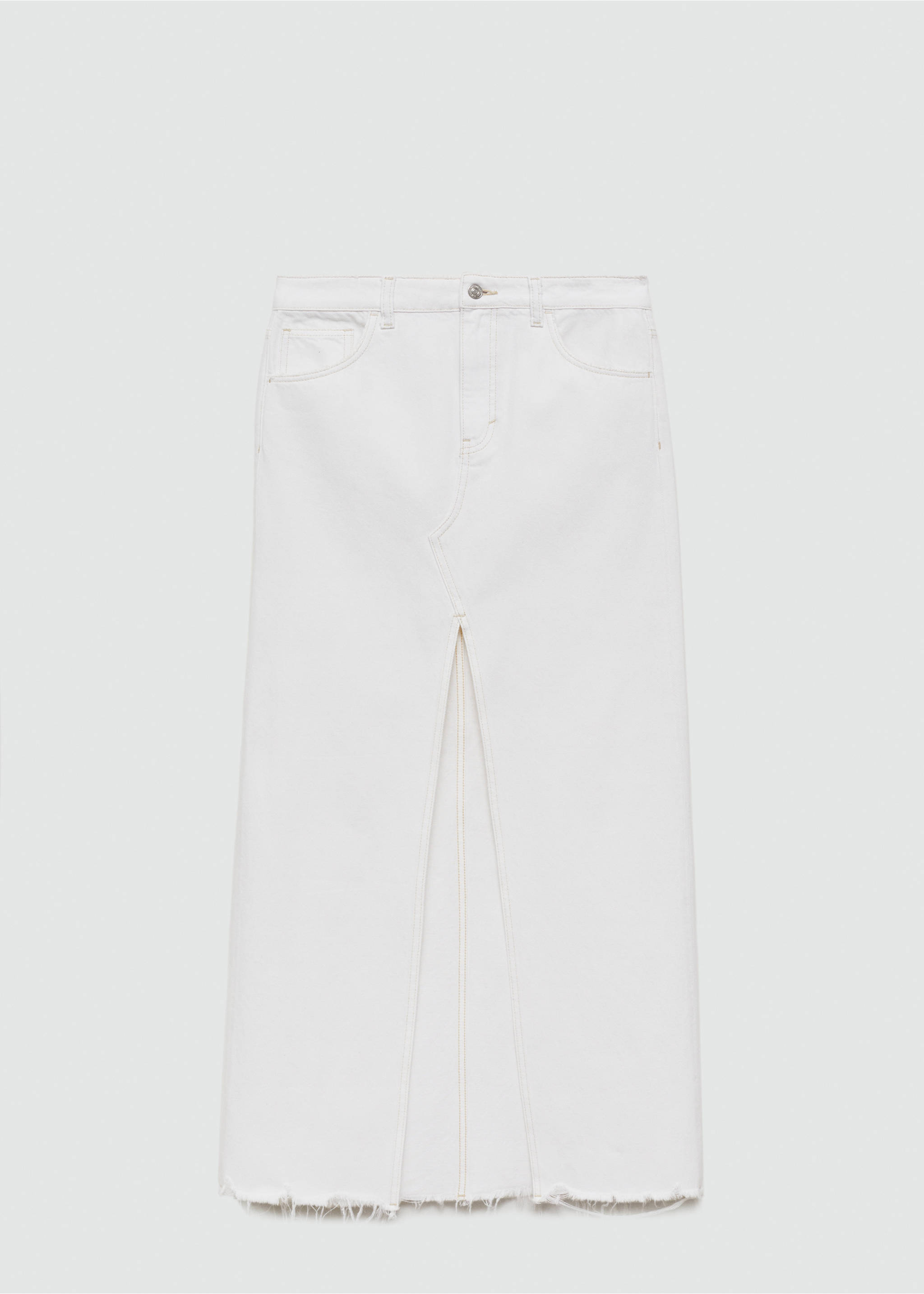 Falda vaquera abertura - Artículo sin modelo, Blanco. Ref: 77070355-00.