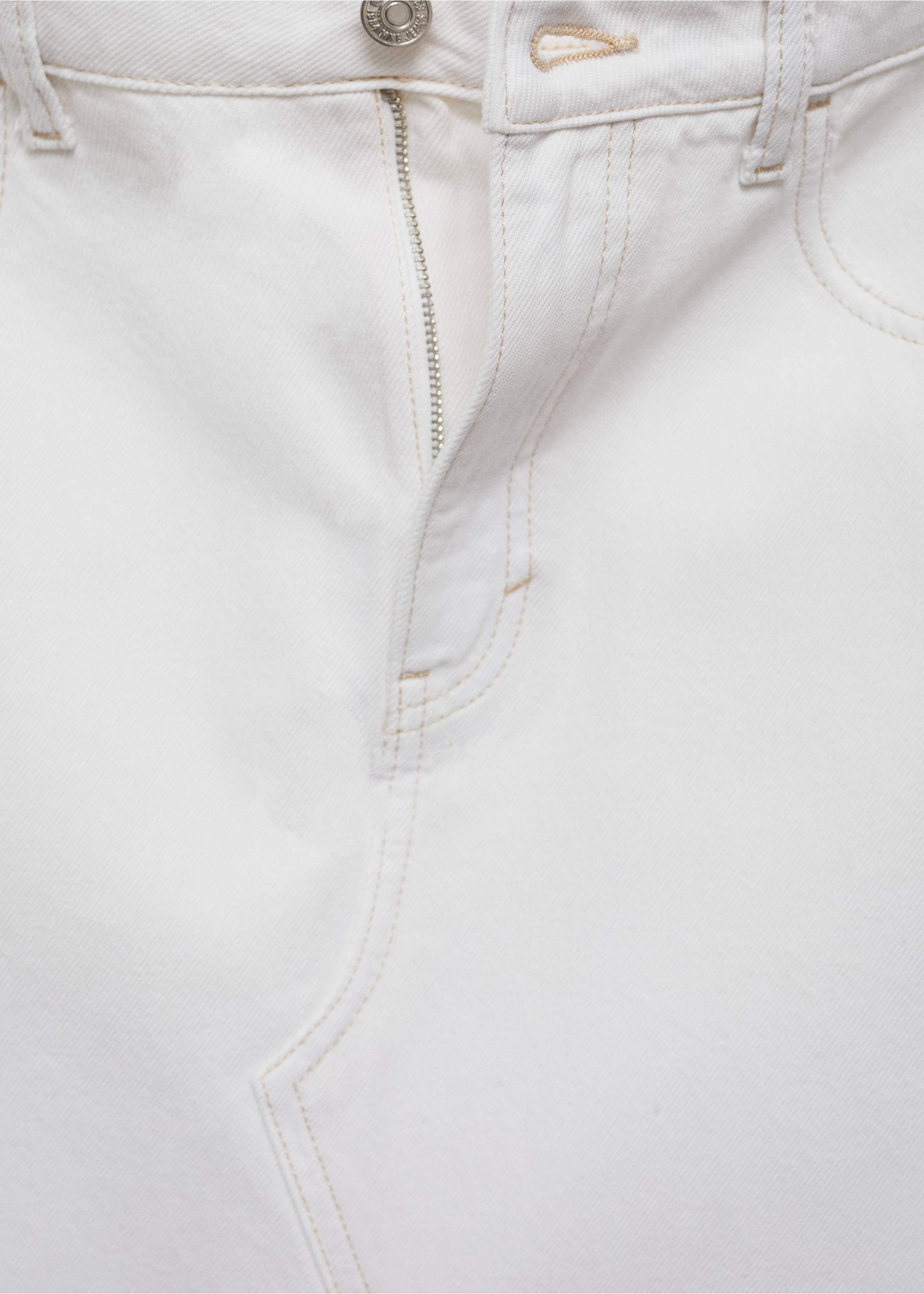 Falda vaquera abertura - Detalle del artículo 0, Blanco. Ref: 77070355-00.