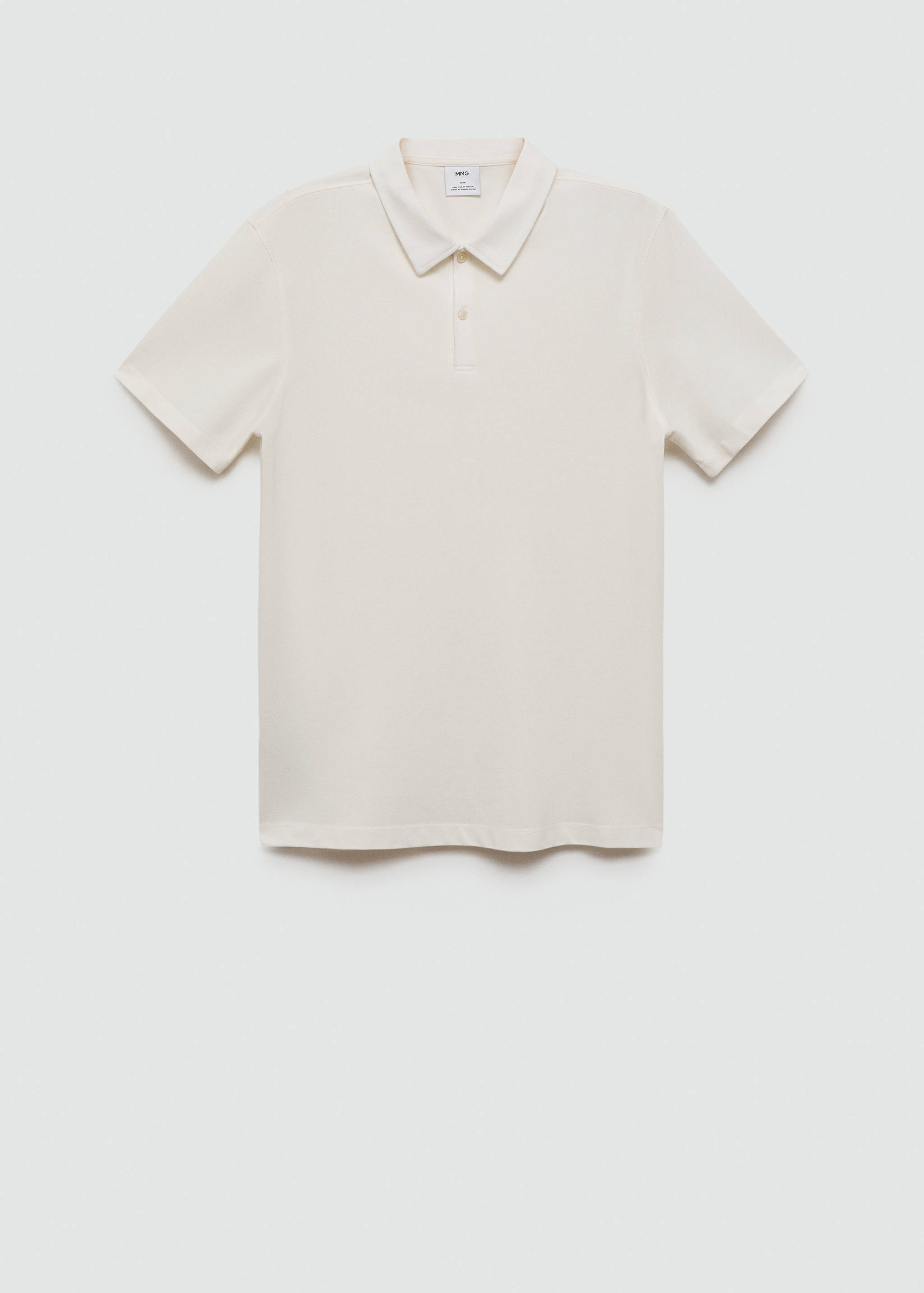 Slim-fit cotton piqué textured polo shirt - Article without model