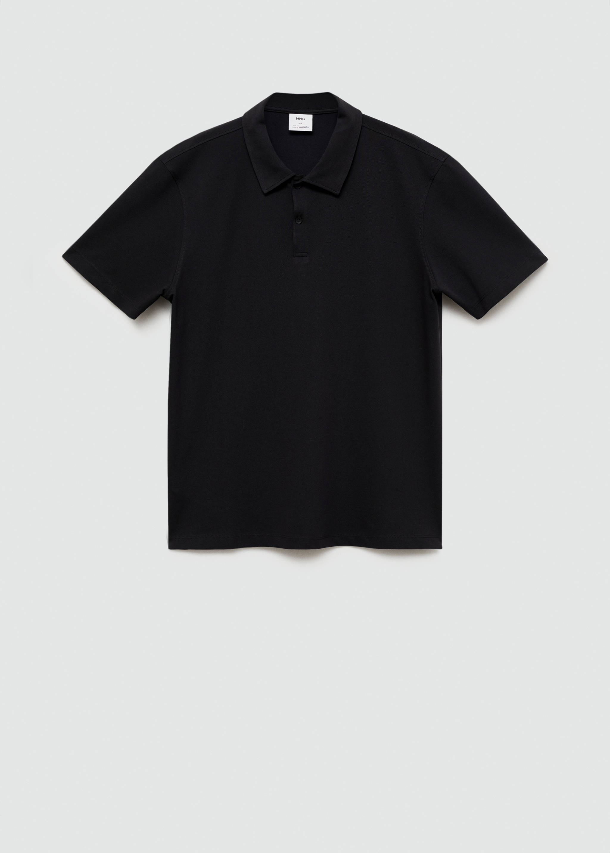 Slim-fit cotton piqué textured polo shirt - Article without model