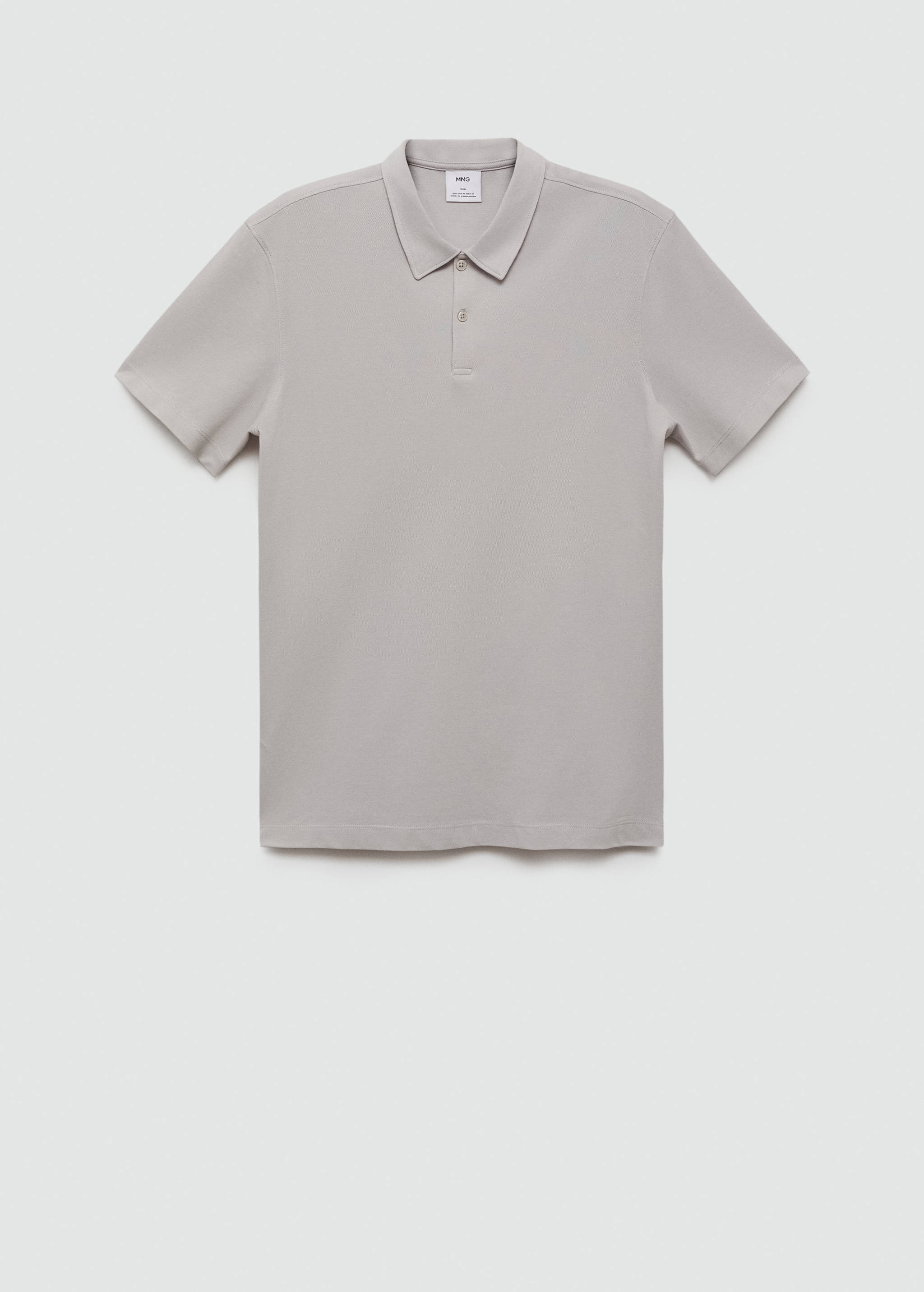 Slim-fit cotton piqué textured polo shirt - Article without model