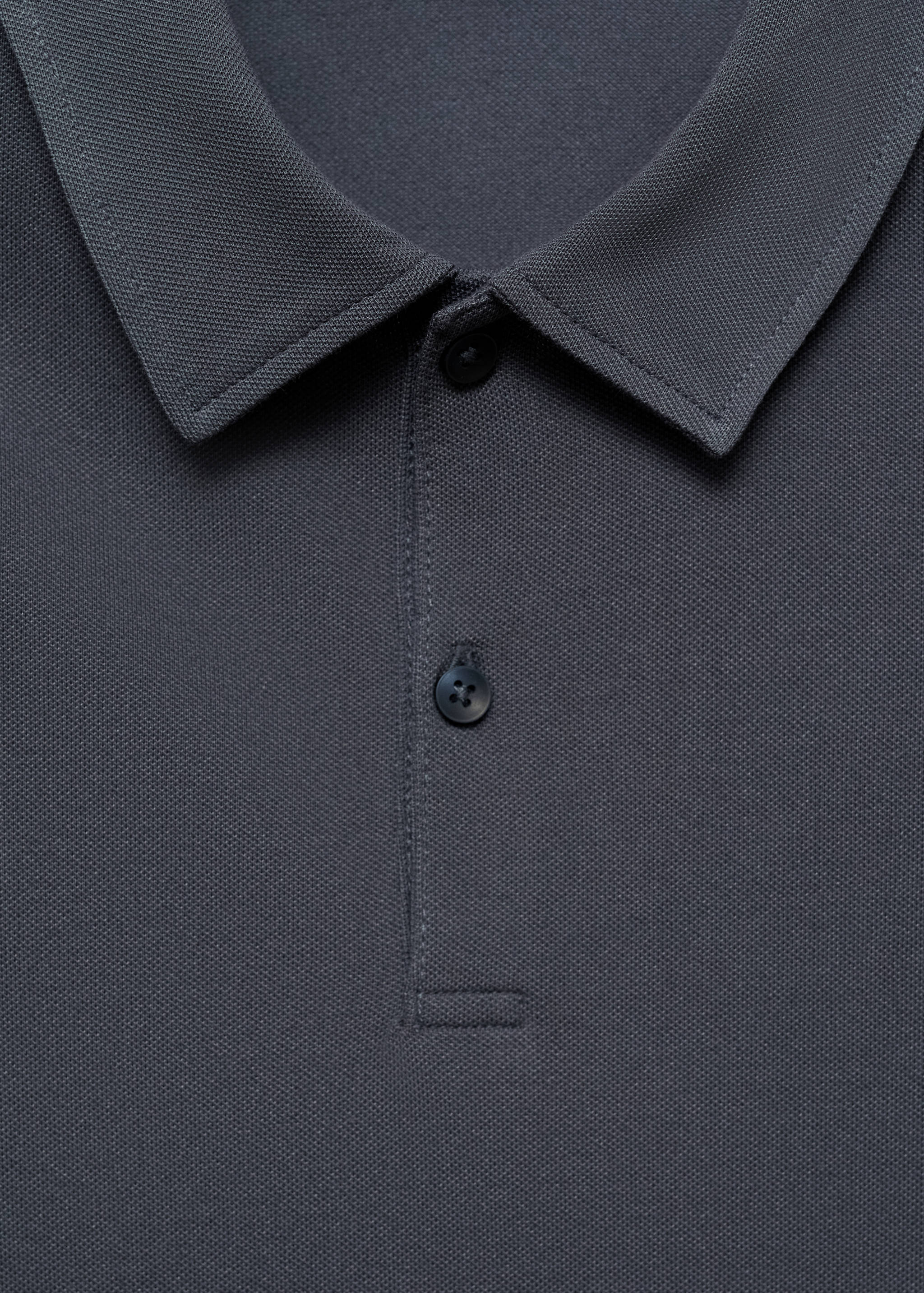 Slim-fit cotton piqué textured polo shirt - Details of the article 8