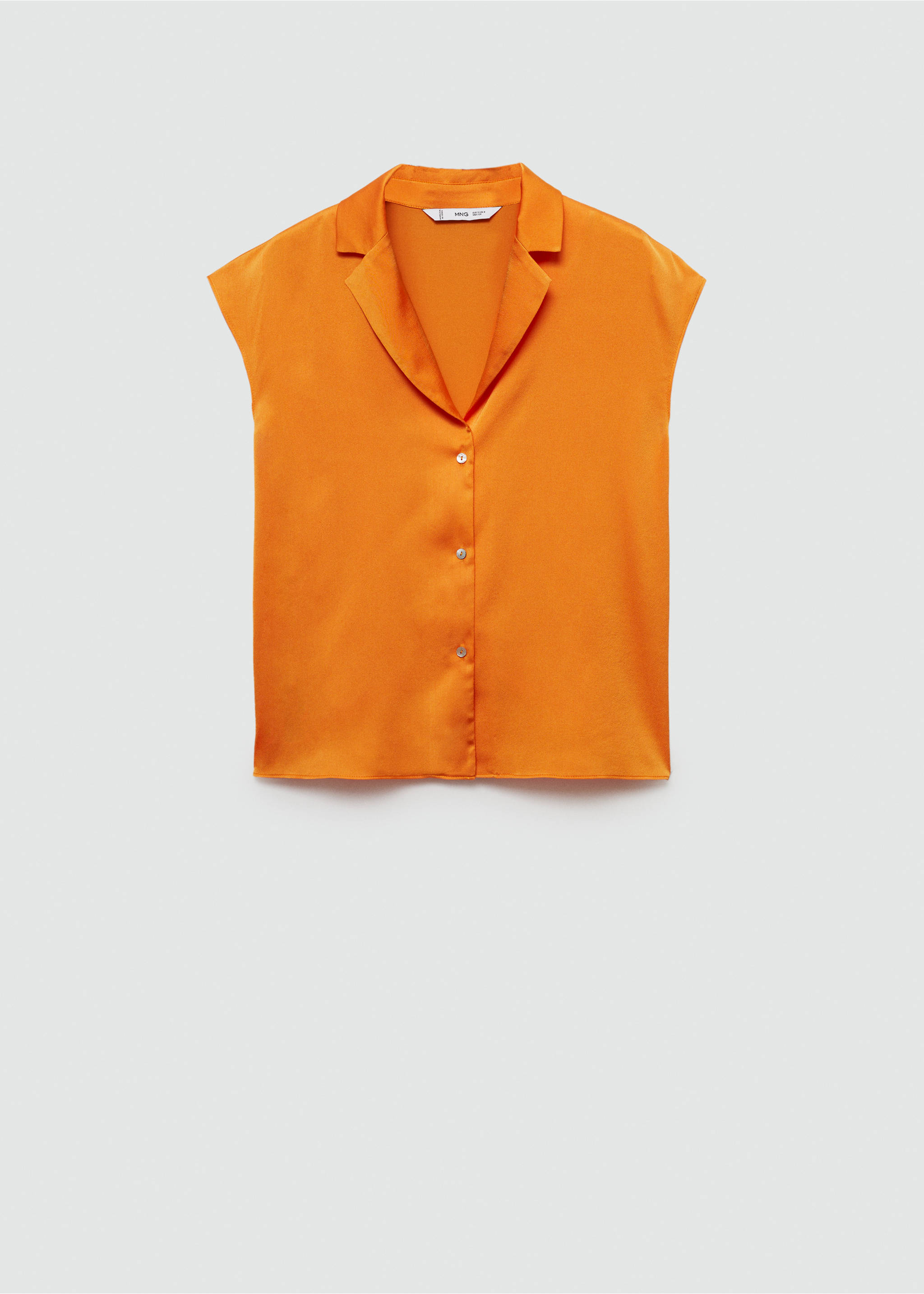 Satin finish flowy shirt - Article without model, Orange. Ref: 77070358-00.