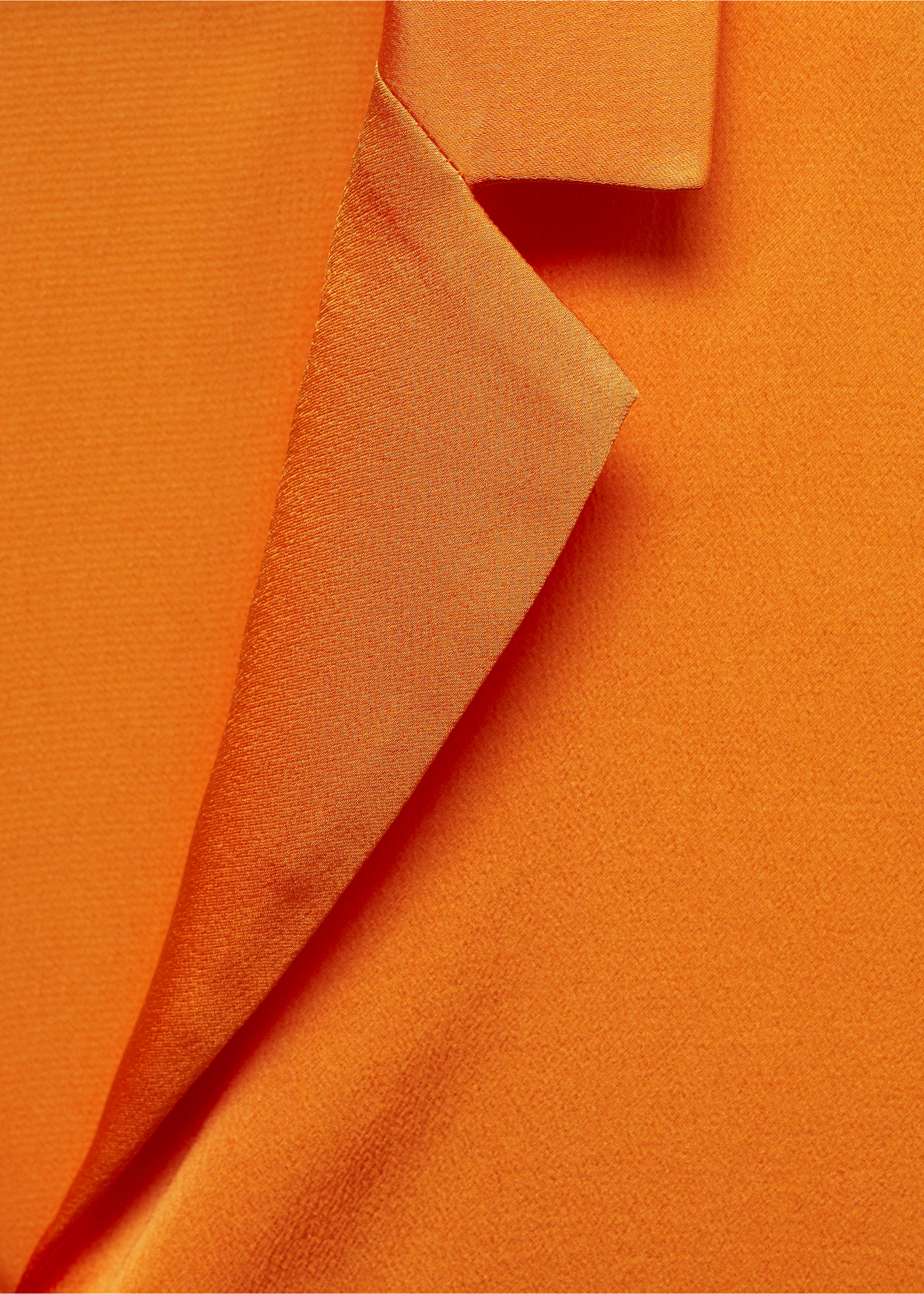 Satin finish flowy shirt - Details of the article 8, Orange. Ref: 77070358-00.