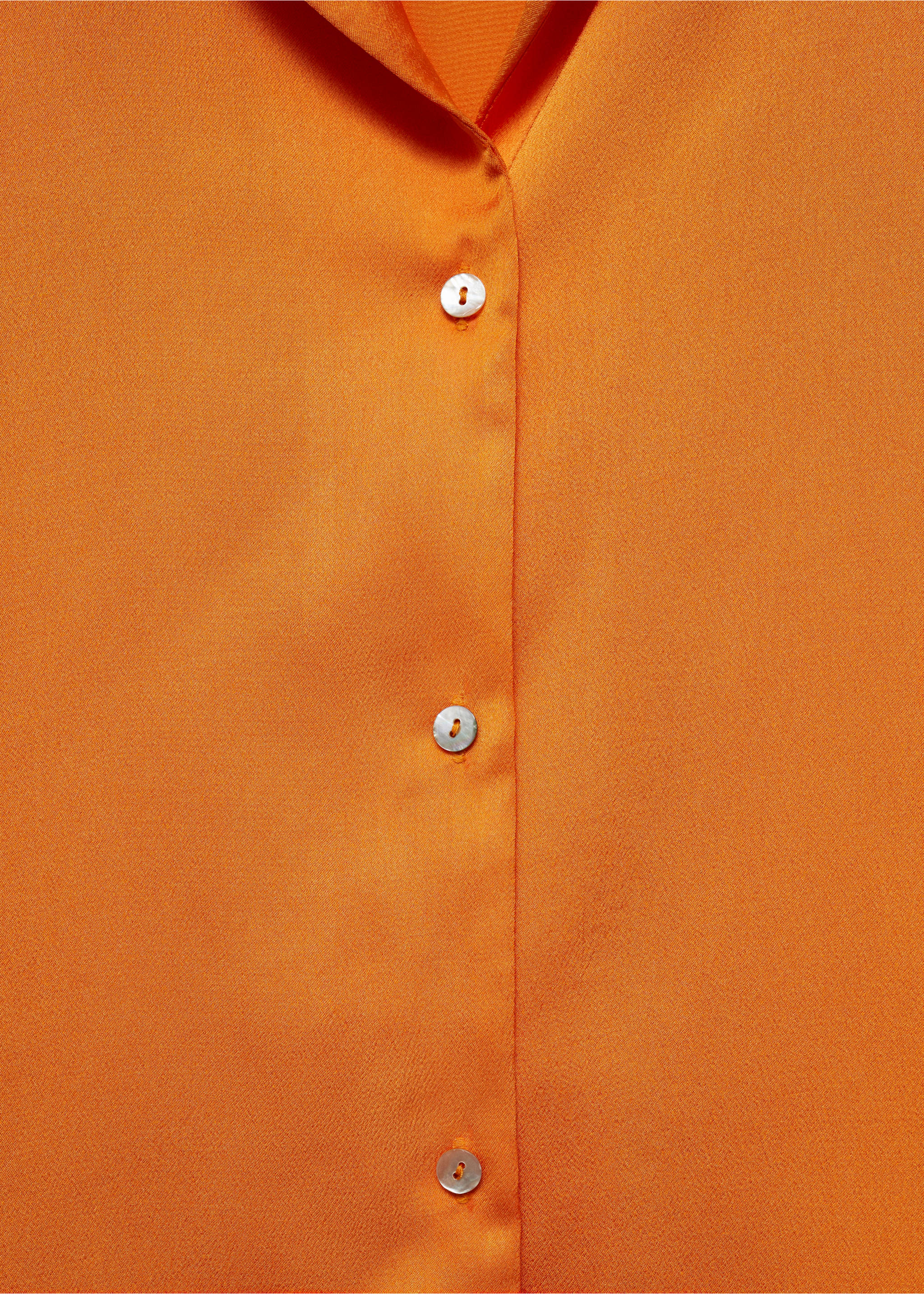 Satin finish flowy shirt - Details of the article 0, Orange. Ref: 77070358-00.