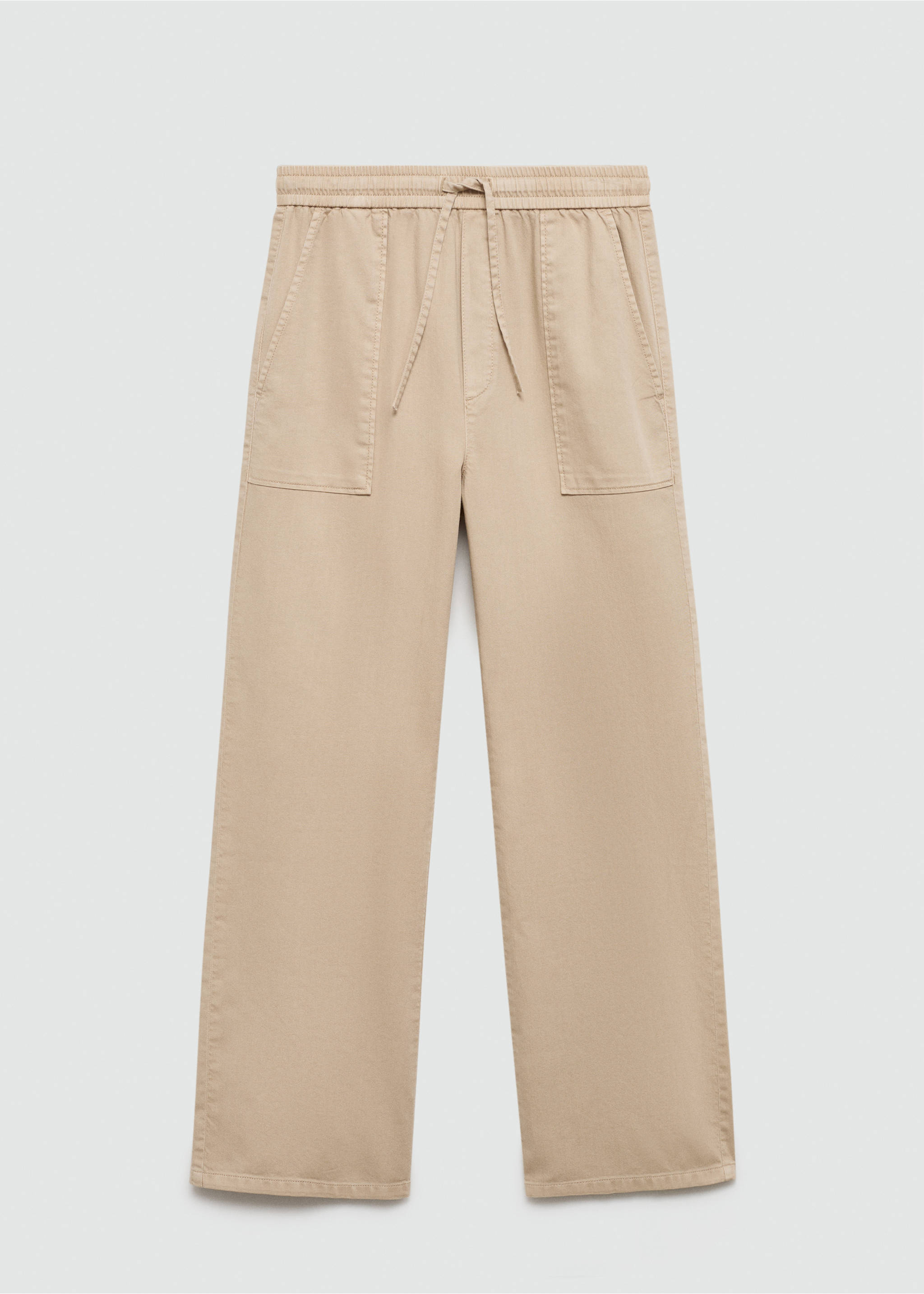 Bomullsbukse med strikk i livet - Artikkel uten modell, Sand. Ref: 77070359-00.