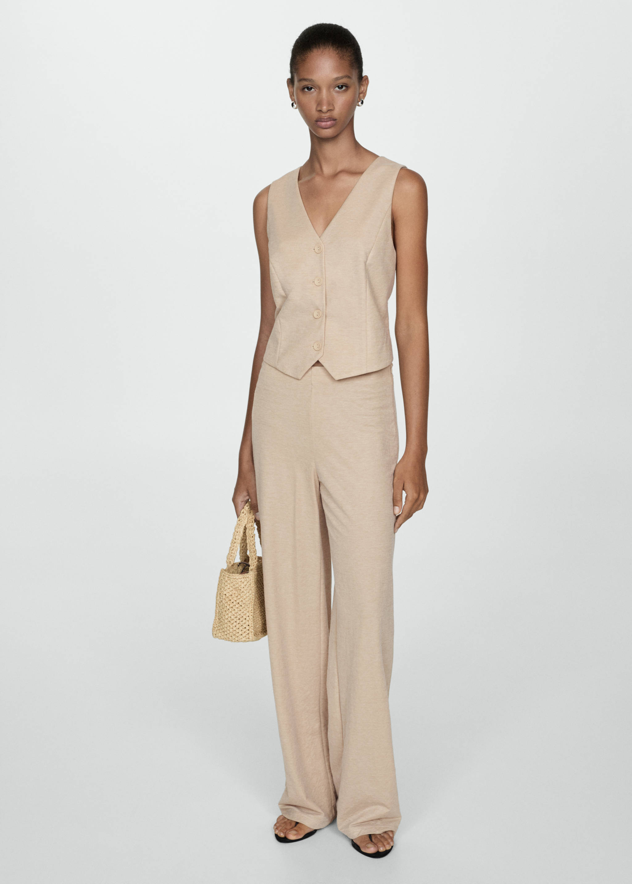 Pantalón recto fluido - Plano general