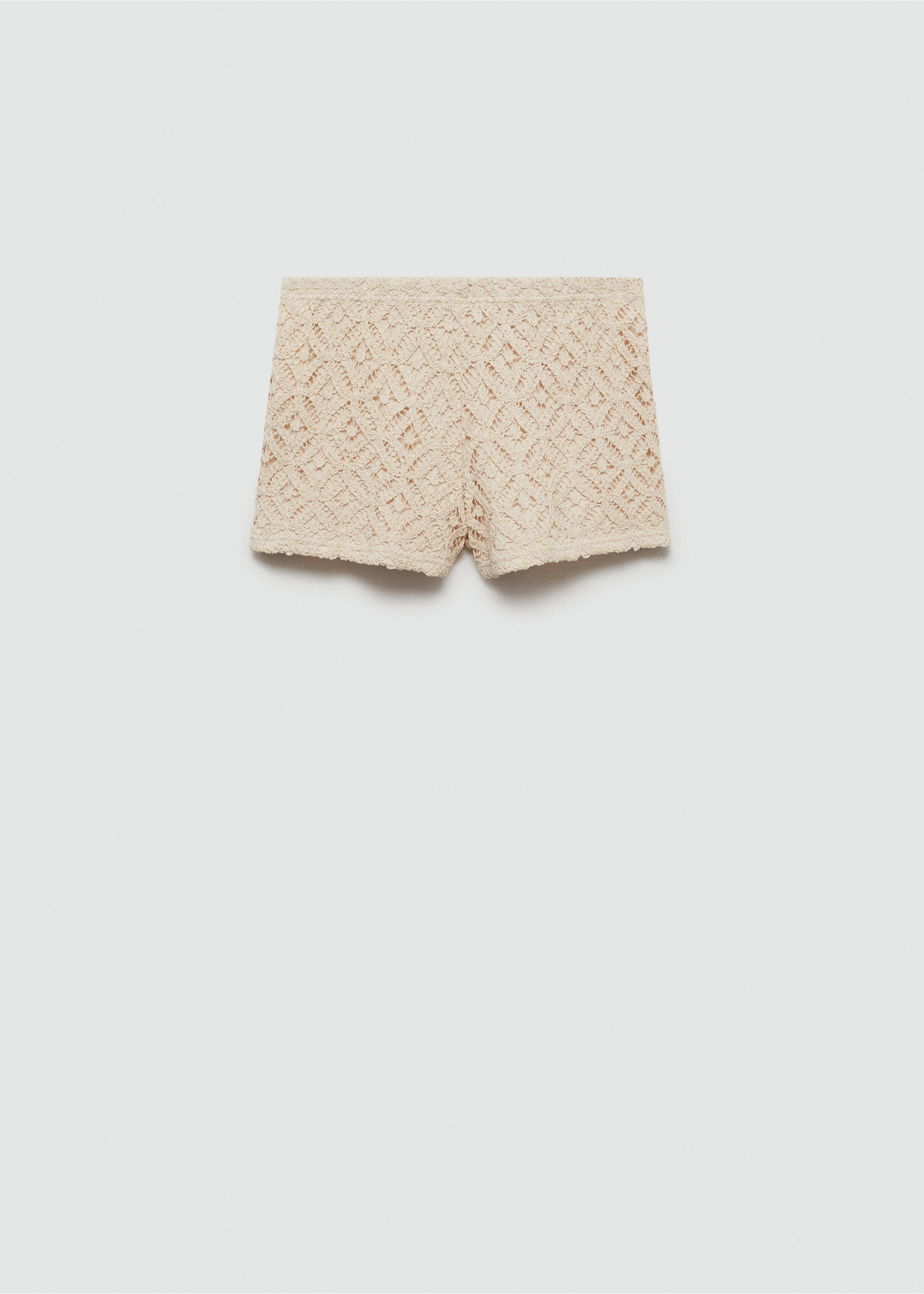 Crochet straight-fit shorts - Article without model, Beige. Ref: 77070367-00.