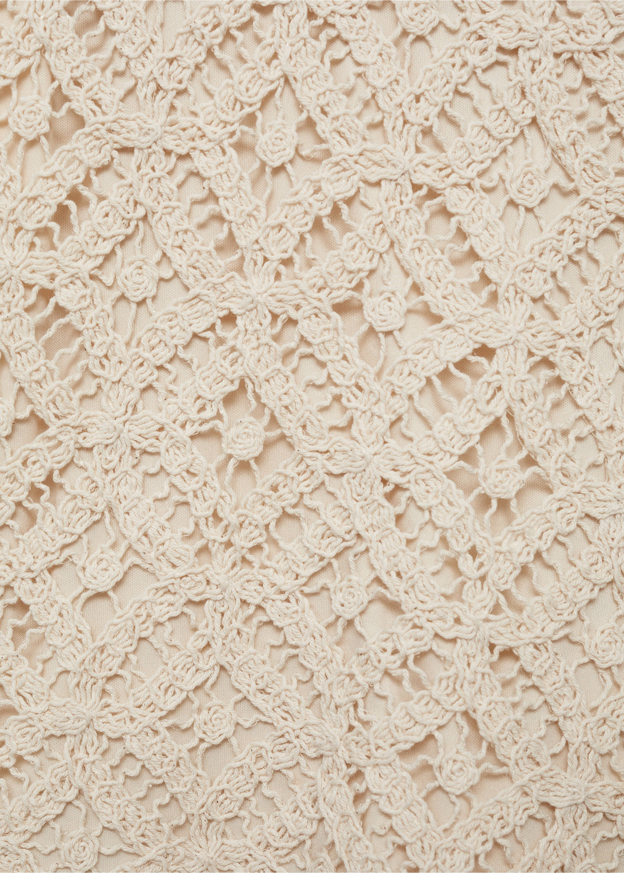 Crochet straight-fit shorts - Details of the article 0, Beige. Ref: 77070367-00.