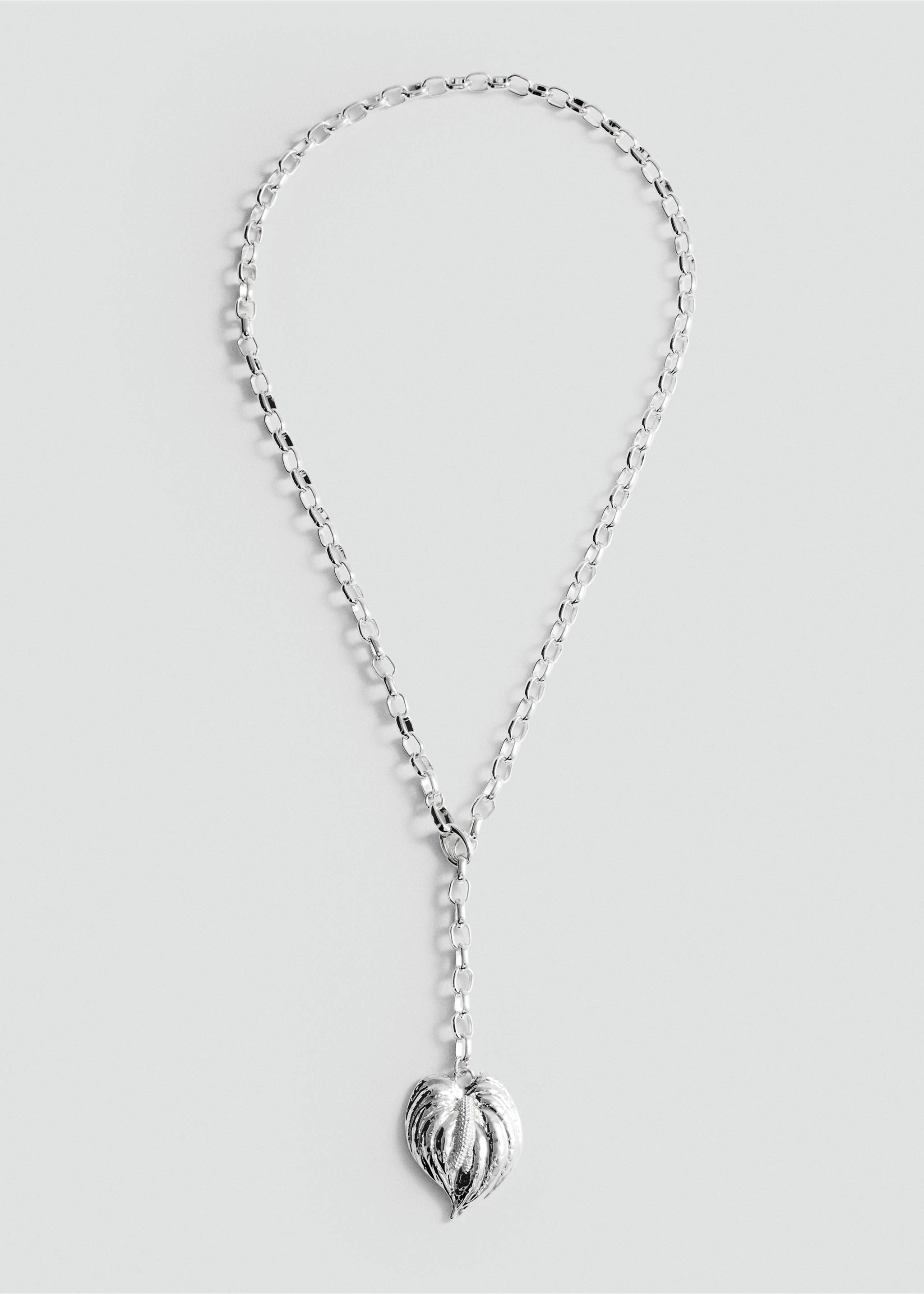 Ketting met bladvormige hanger - Artikel zonder model, Zilver. Ref: 77070378-00.