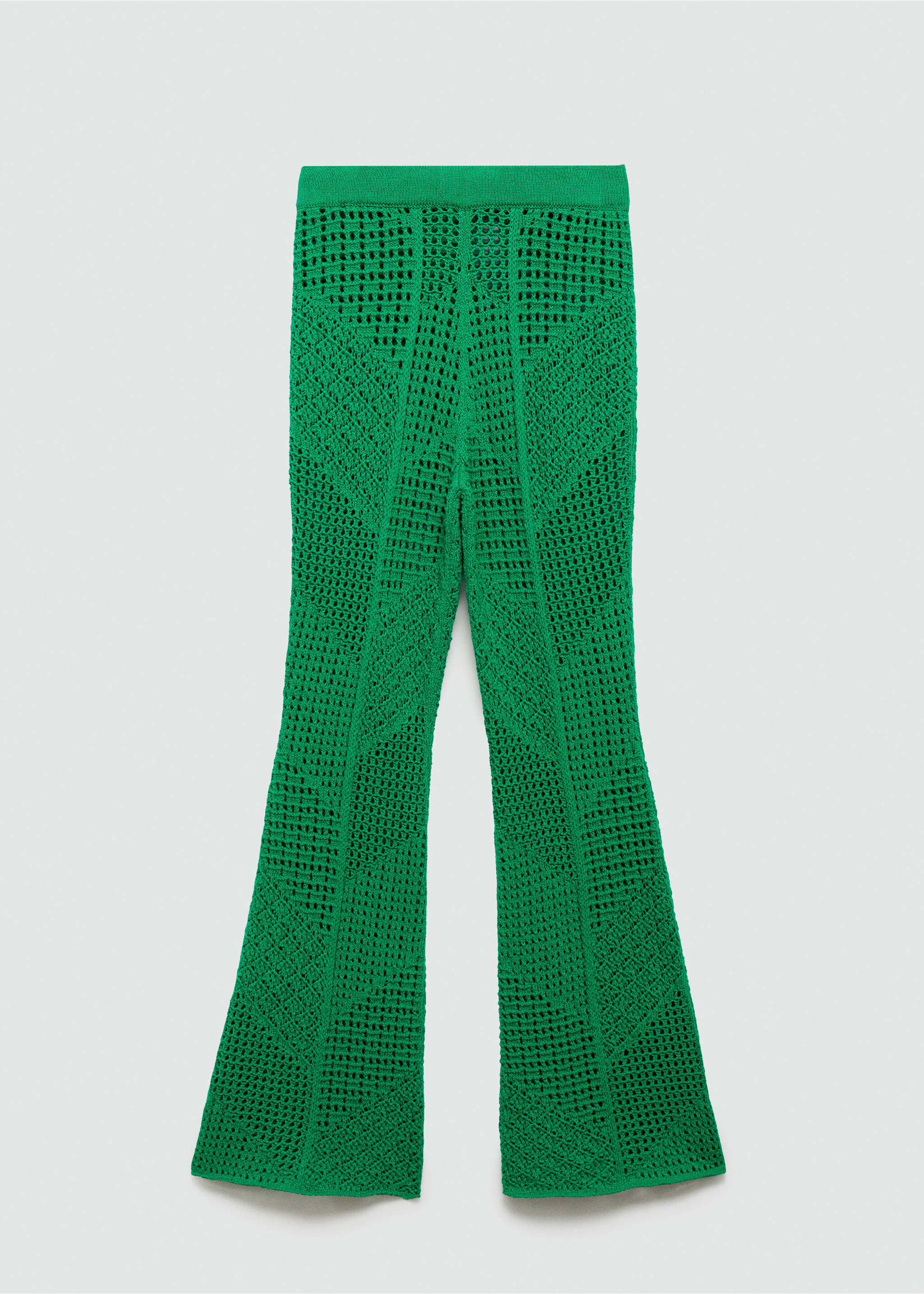 Openwork knitted trousers - Article without model, Green. Ref: 77070379-00.
