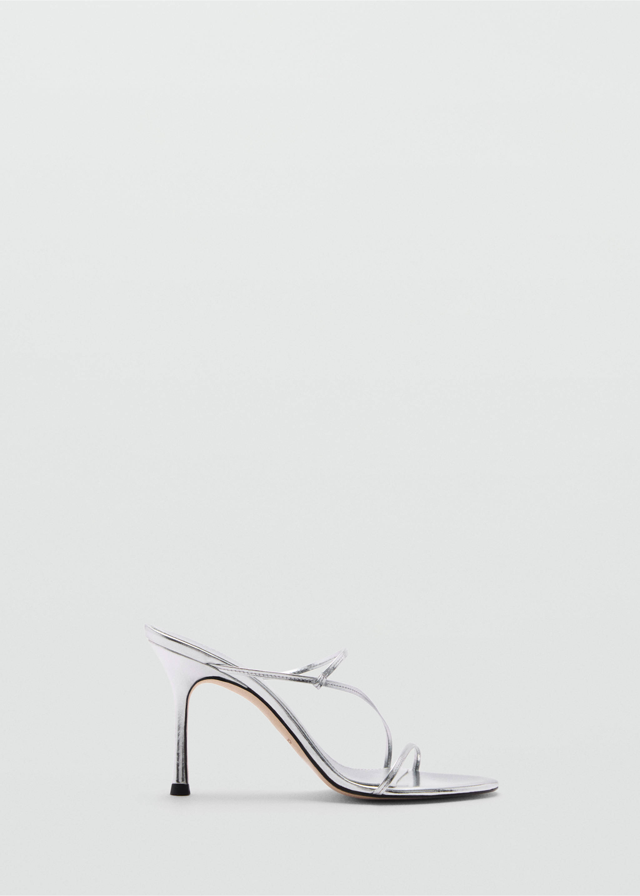 Sandali pelle tacco fasce - Articolo senza modello, Argento. Ref: 77070380-00.