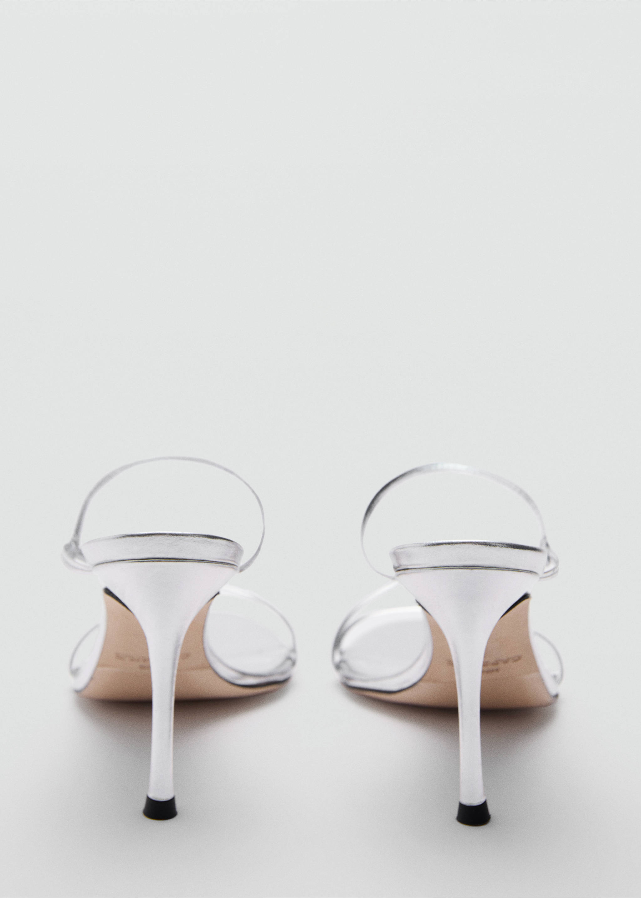 Sandali pelle tacco fasce - Dettaglio dell'articolo 1, Argento. Ref: 77070380-00.