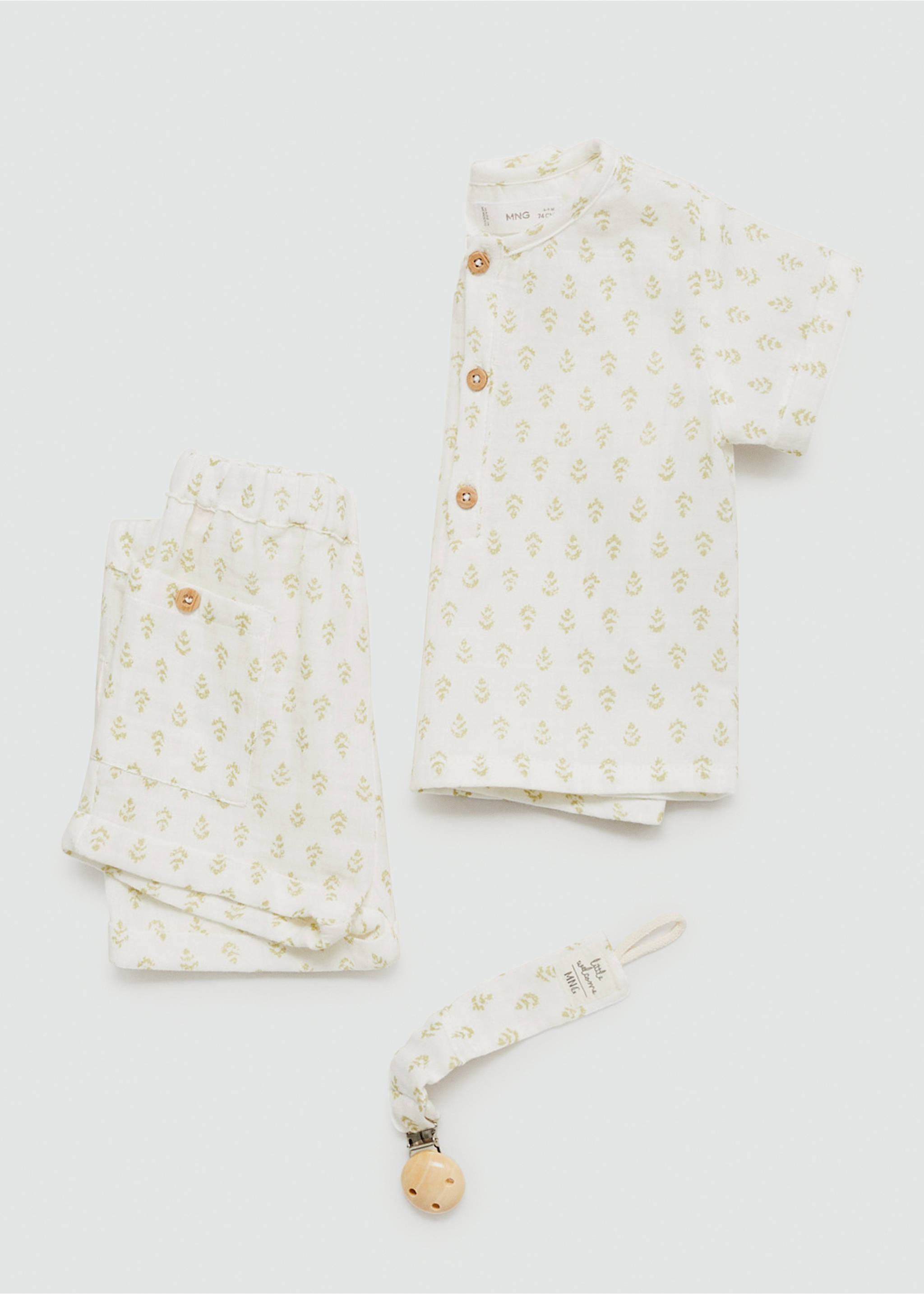 Printed cotton-blend T-shirt - Details of the article 7, Green. Ref: 77070381-00.