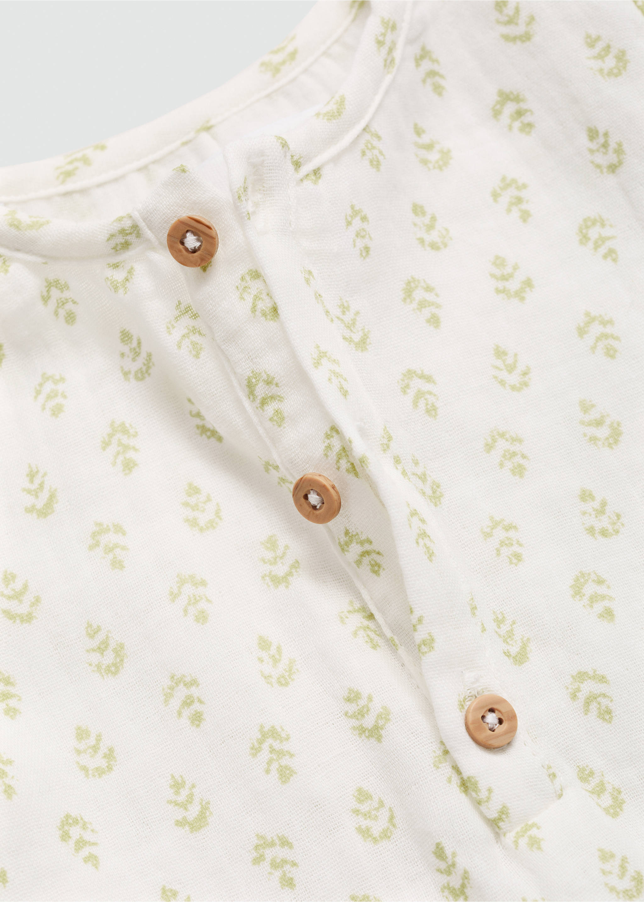 Printed cotton-blend T-shirt - Details of the article 0, Green. Ref: 77070381-00.
