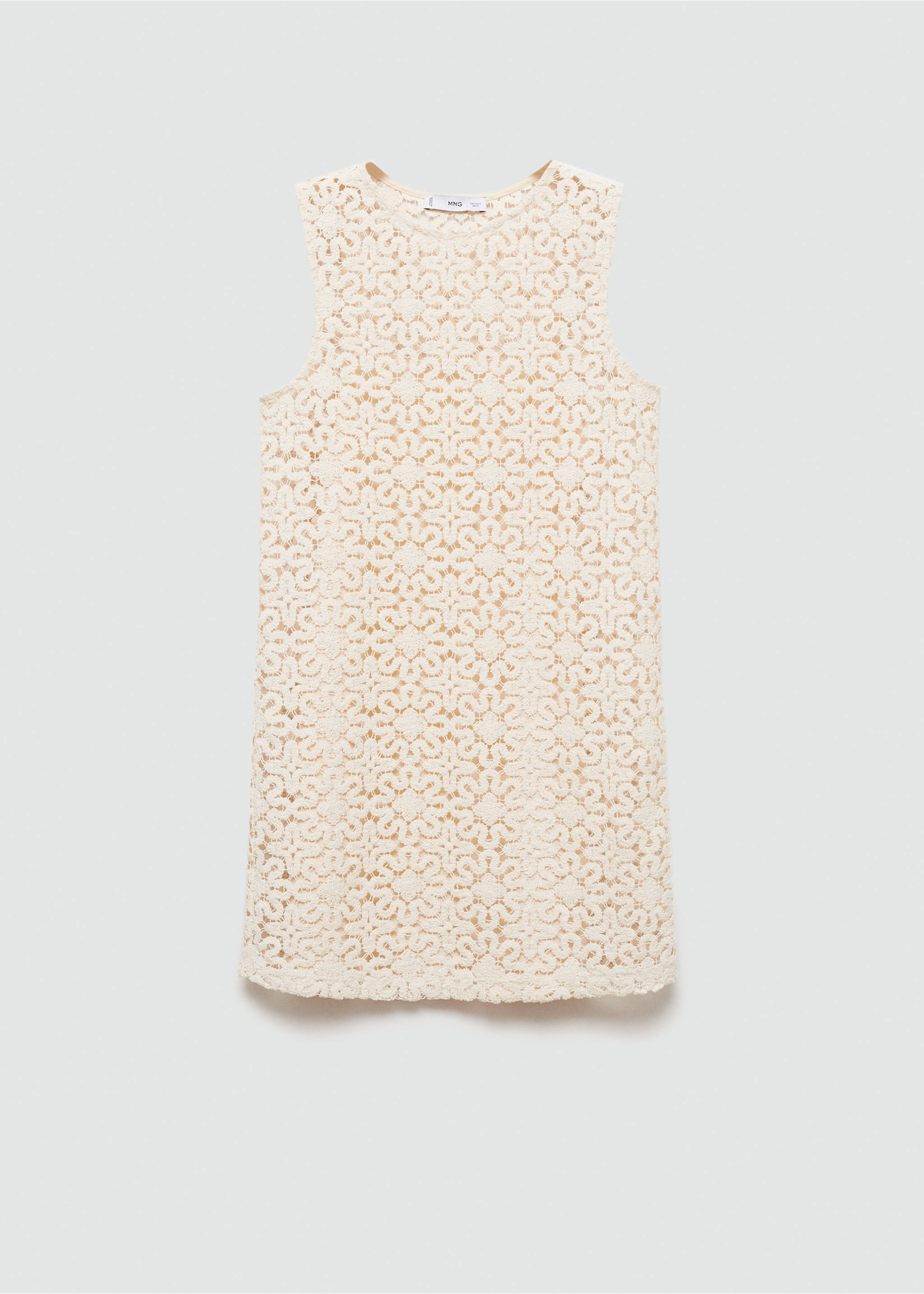 Floral crochet dress - Article without model, Ecru. Ref: 77070384-00.