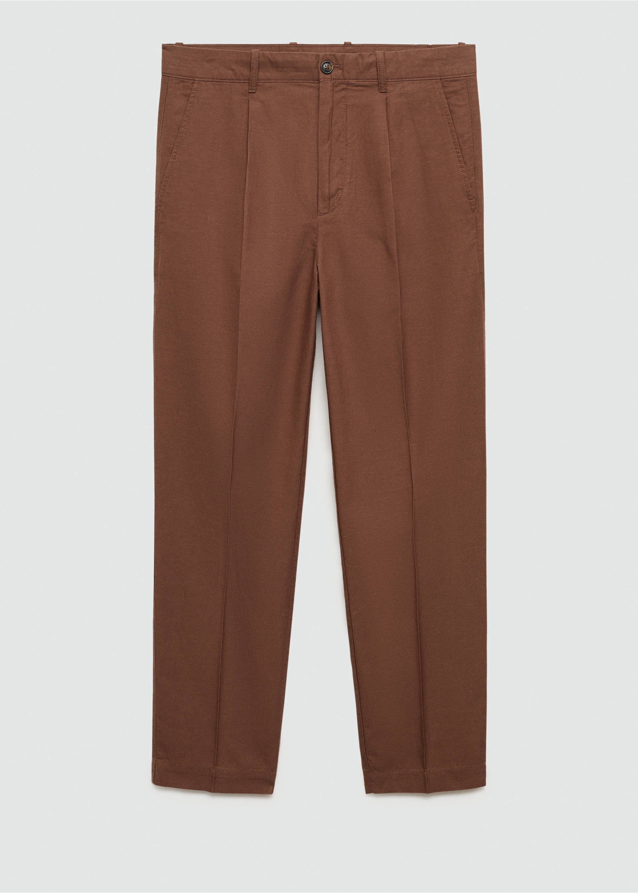 Cotton lyocell pleated trousers - Article without model, Wine. Ref: 77070562-00.