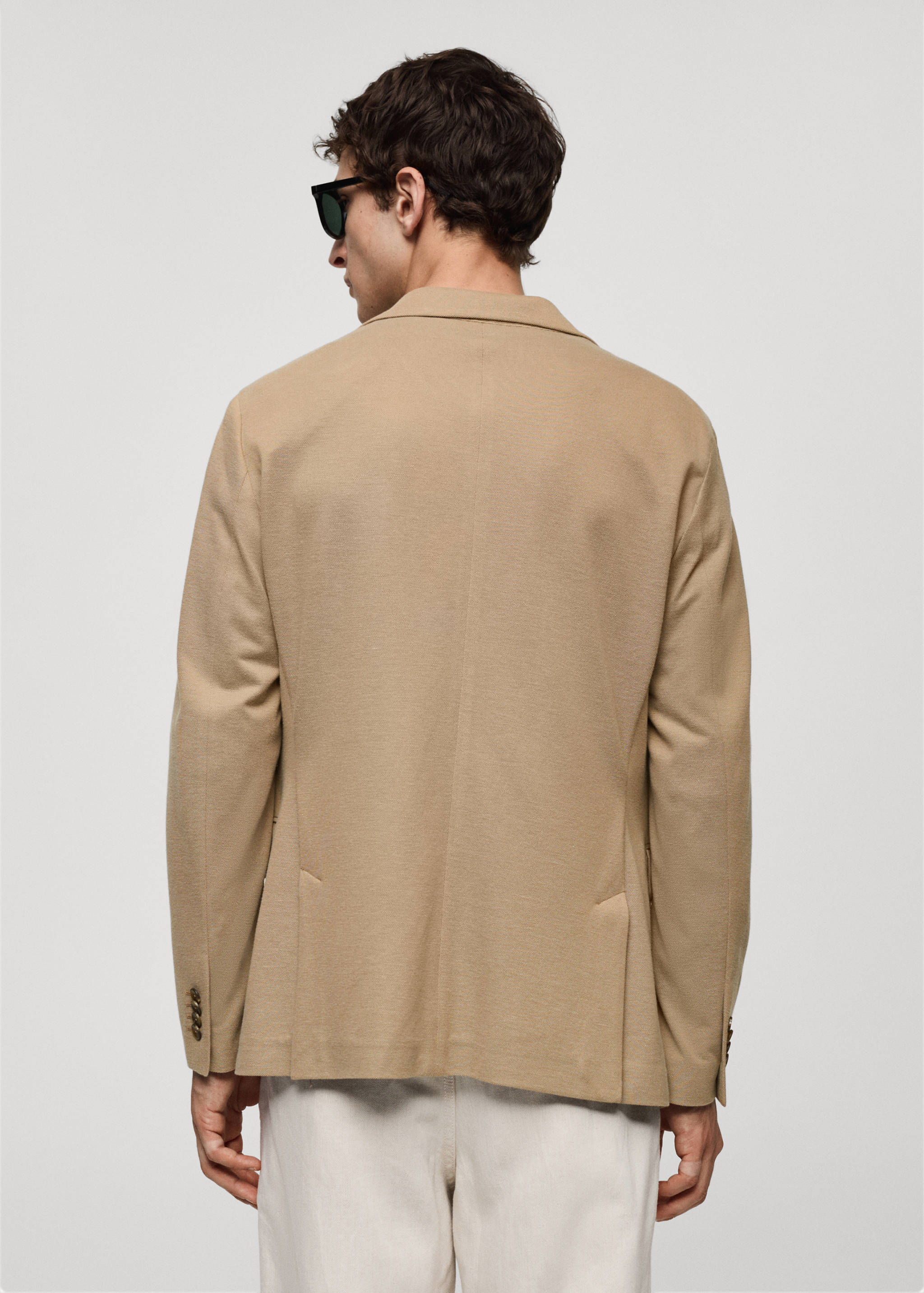 Slim fit microstructure blazer - Reverse of the article