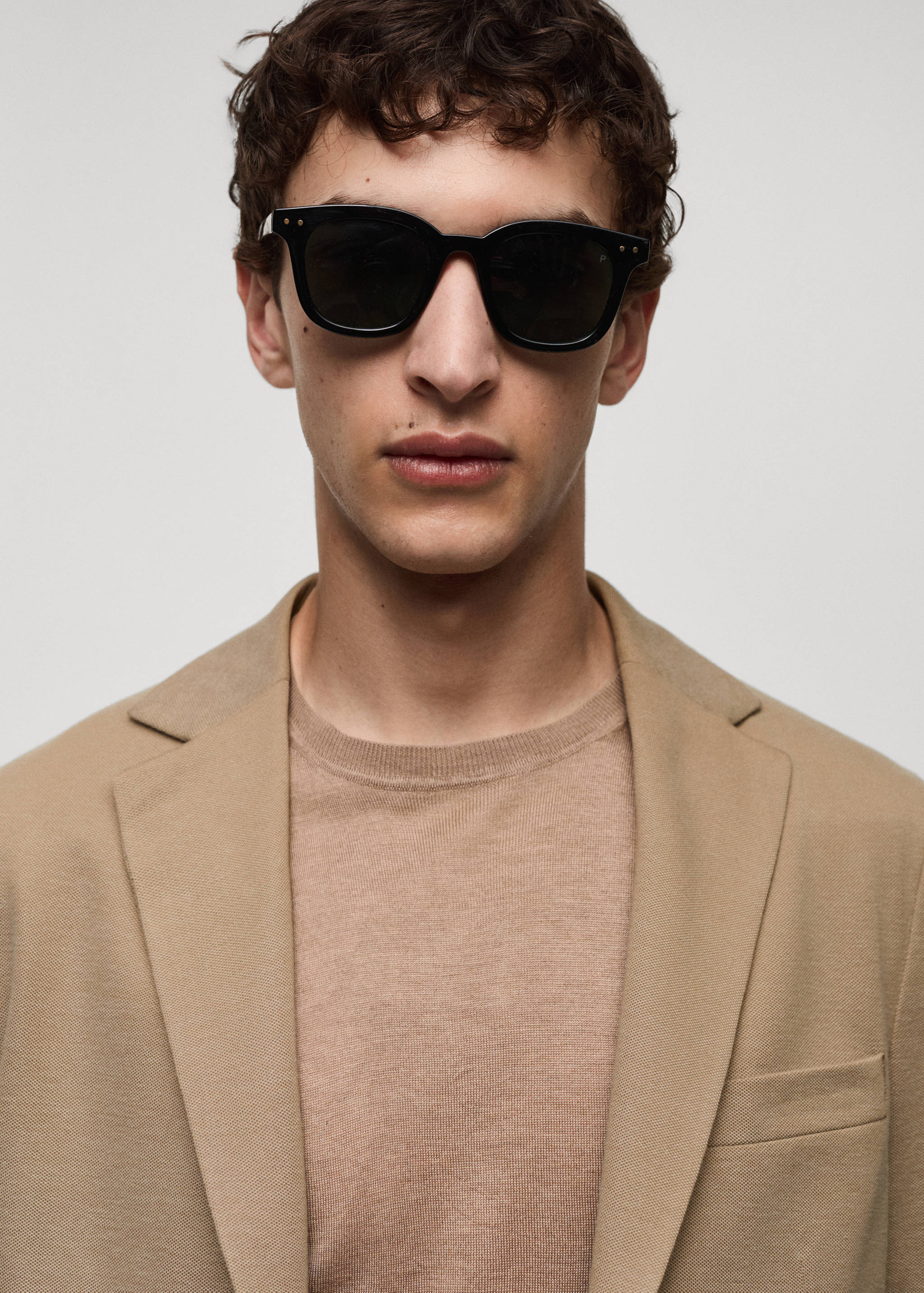 Slim fit microstructure blazer - Details of the article 1