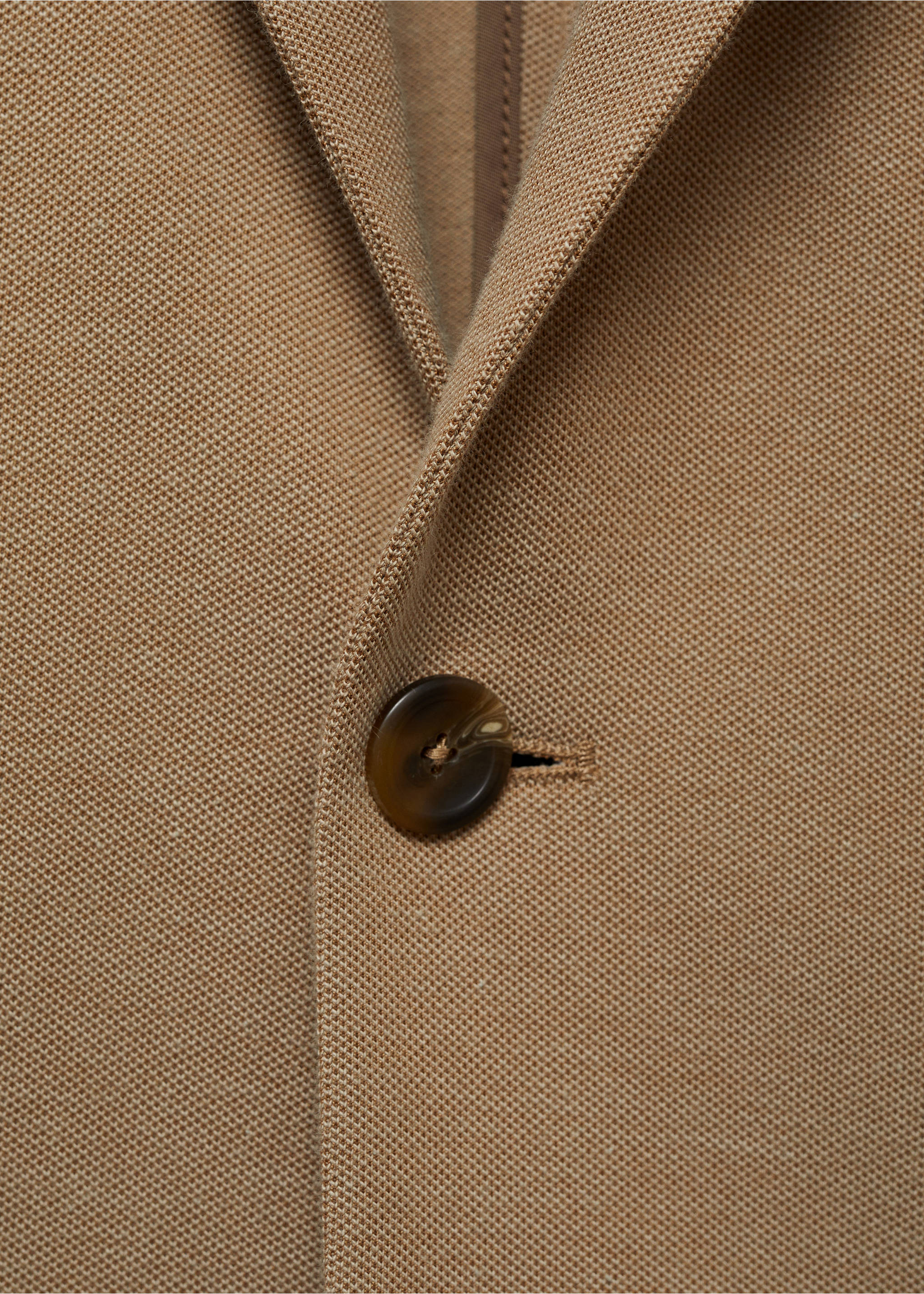 Kavaj slim fit mikrostruktur - Detaljer om artikeln 8, Mellanbrun. Ref: 77070570-00.