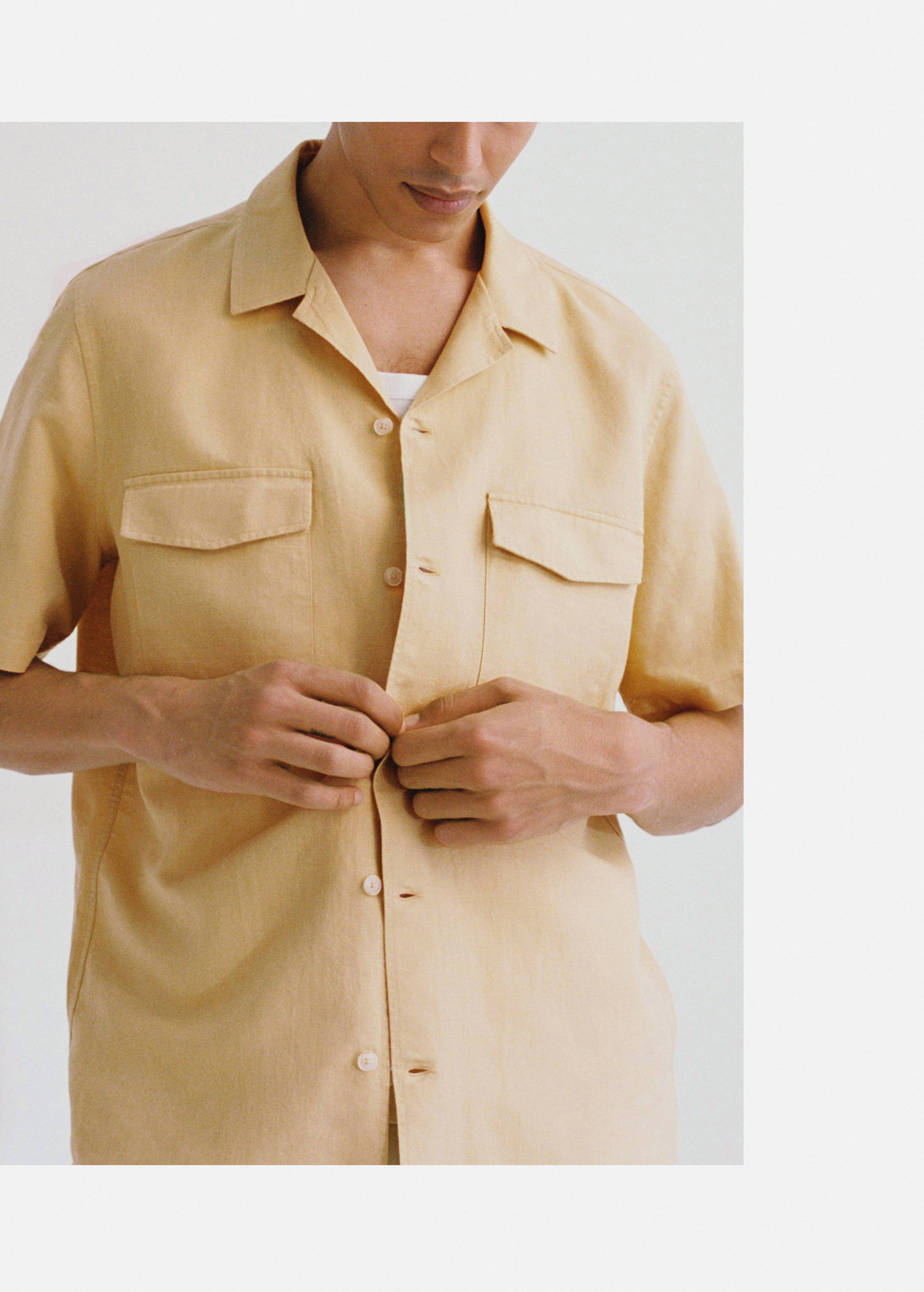 Regular-fit linen cotton shirt - Details of the article 5