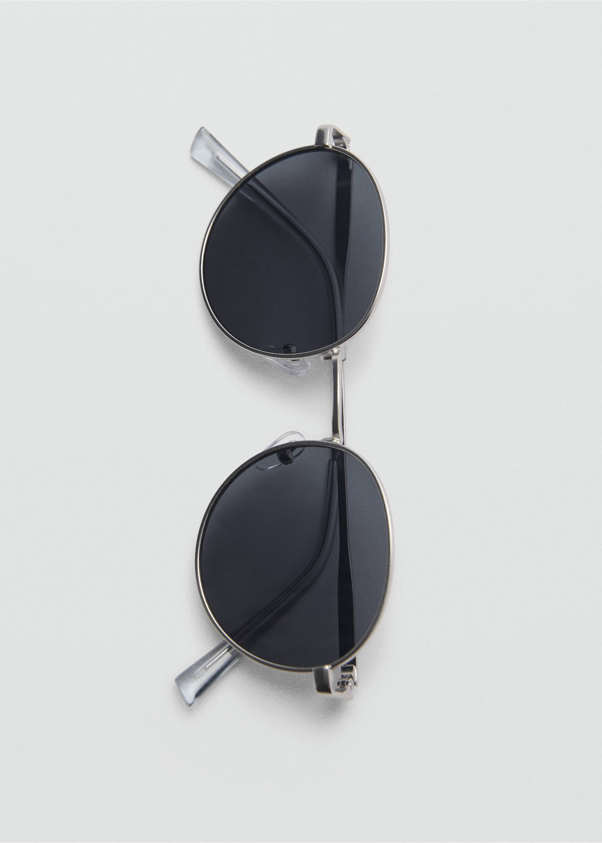 Round Metal Sunglasses - Details of the article 2, Silver. Ref: 77070573-00.