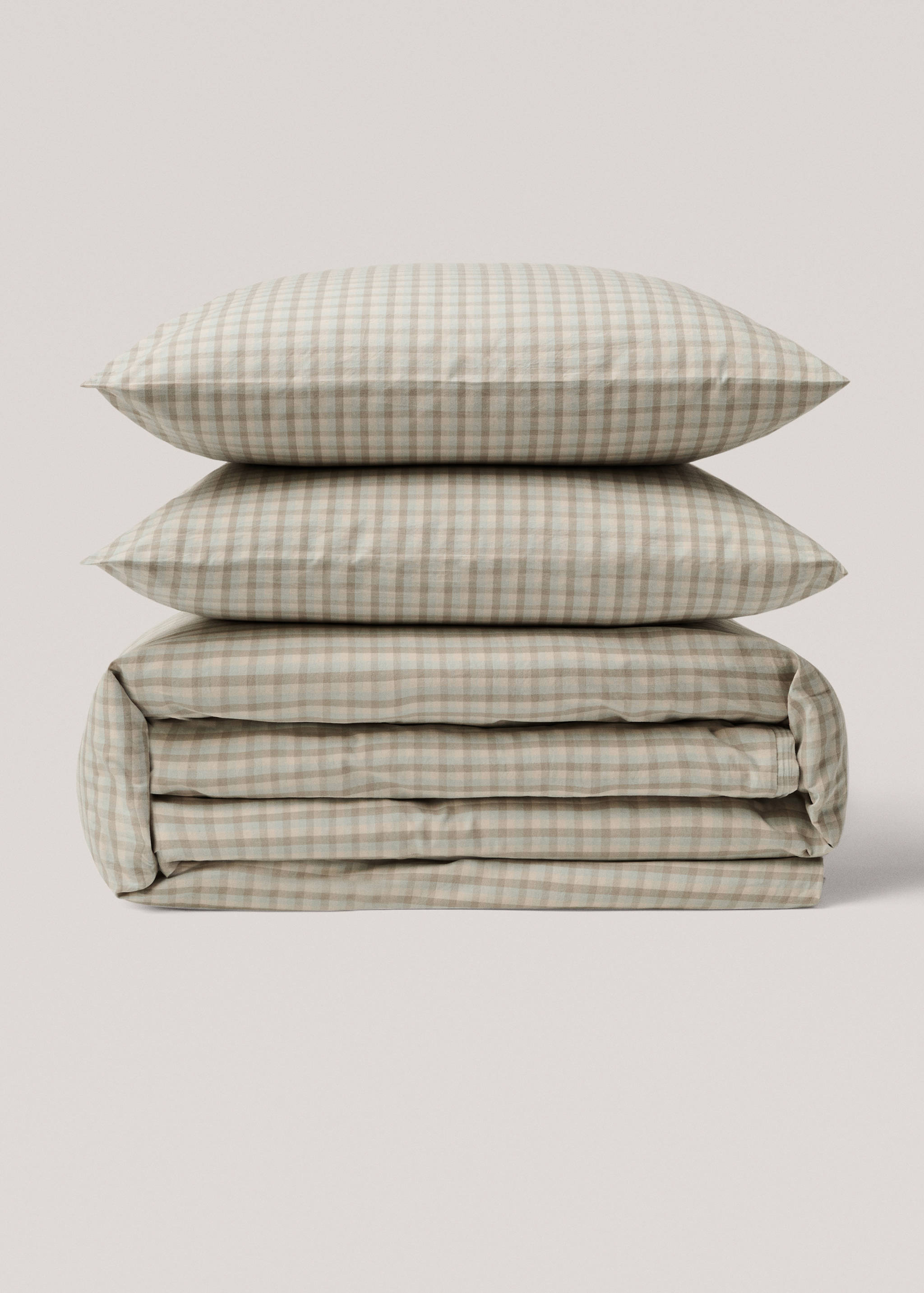 Baumwollbettbezug mit Vichy-Karomuster für 135 cm Bett - Artikel ohne Model