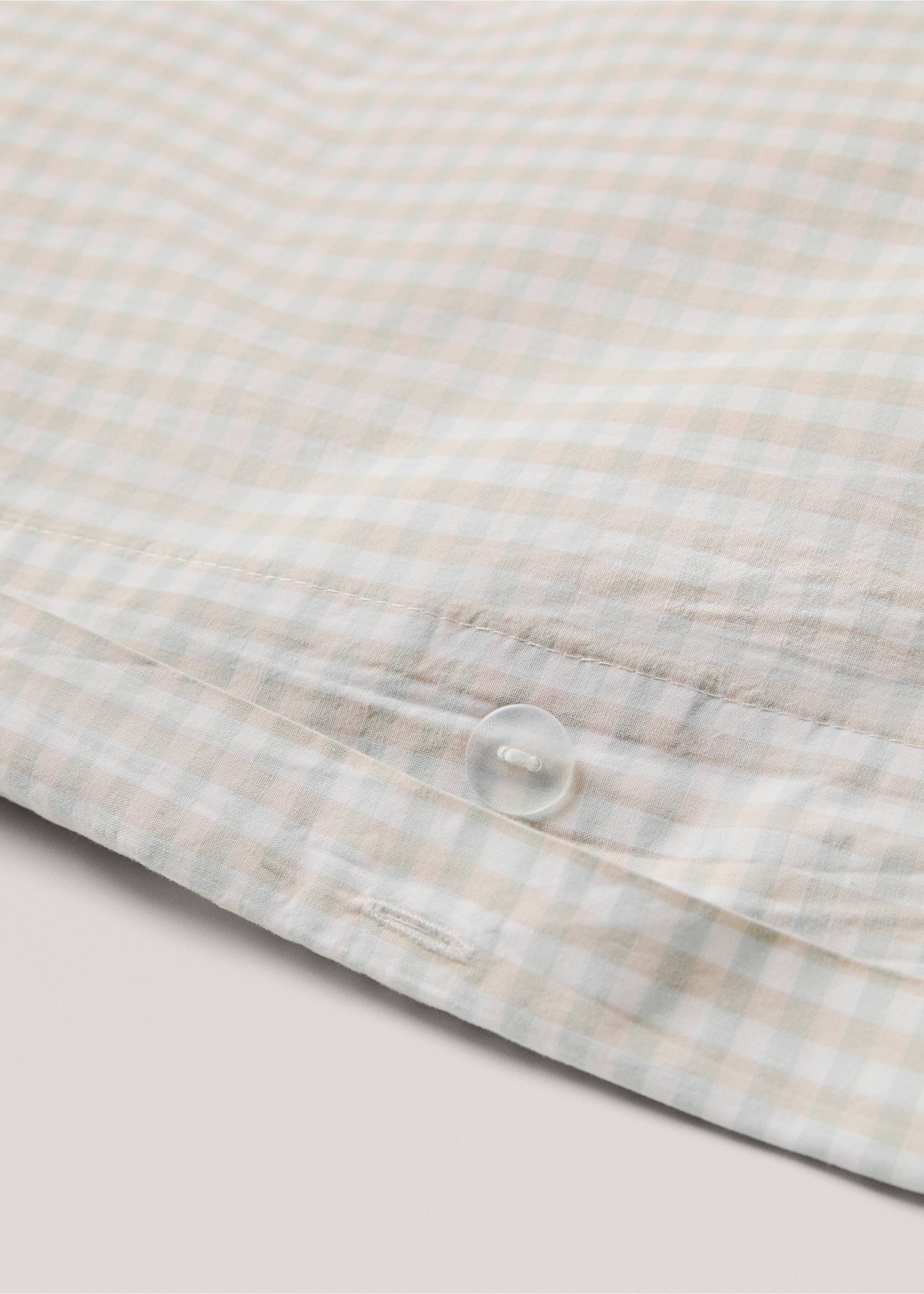 Baumwollbettbezug mit Vichy-Karomuster für 135 cm Bett - Detail des Artikels 2, Wassergrün. Ref: 77070576-00.