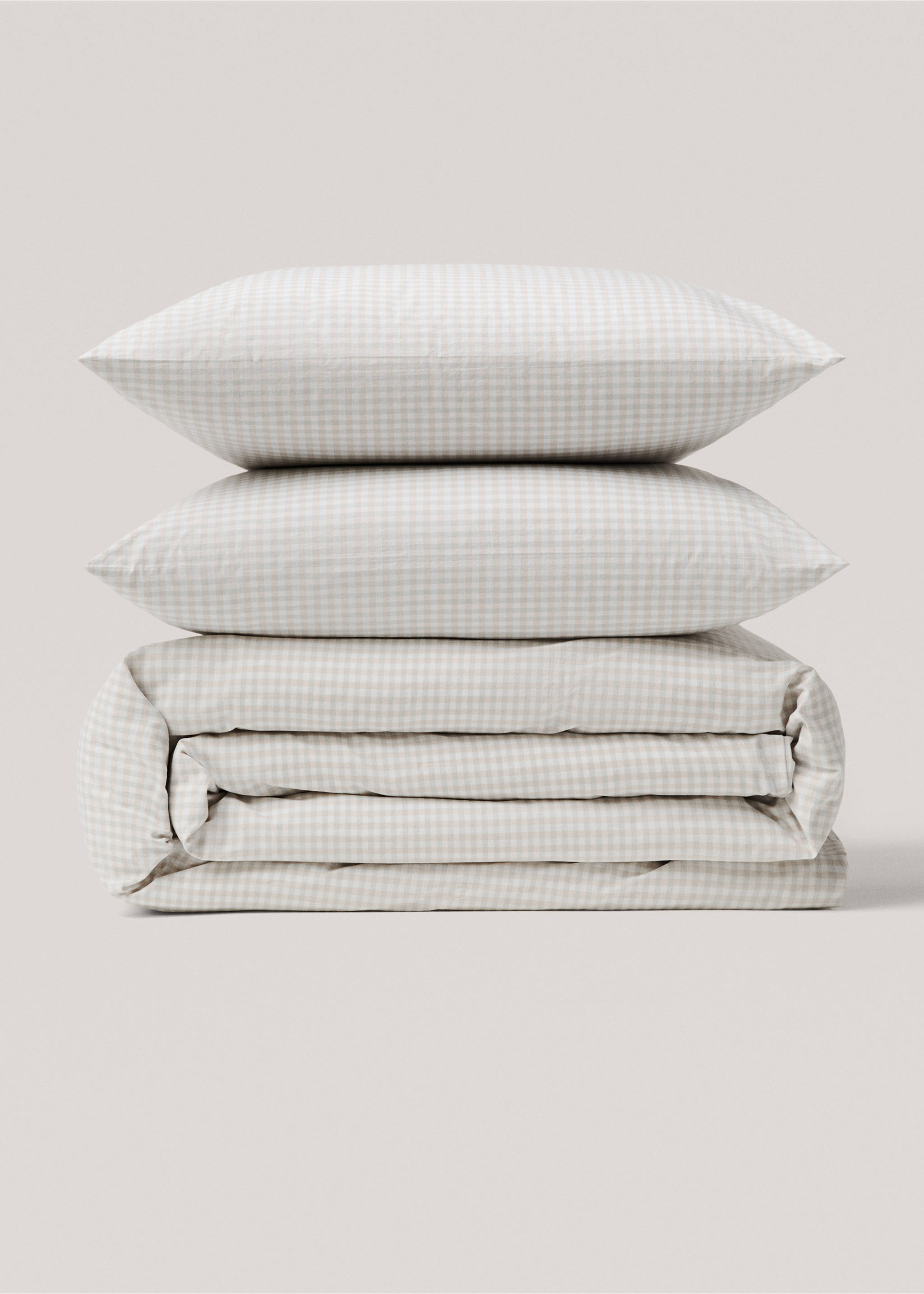 Baumwollbettbezug mit Vichy-Karomuster für 135 cm Bett - Artikel ohne Model, Wassergrün. Ref: 77070576-00.