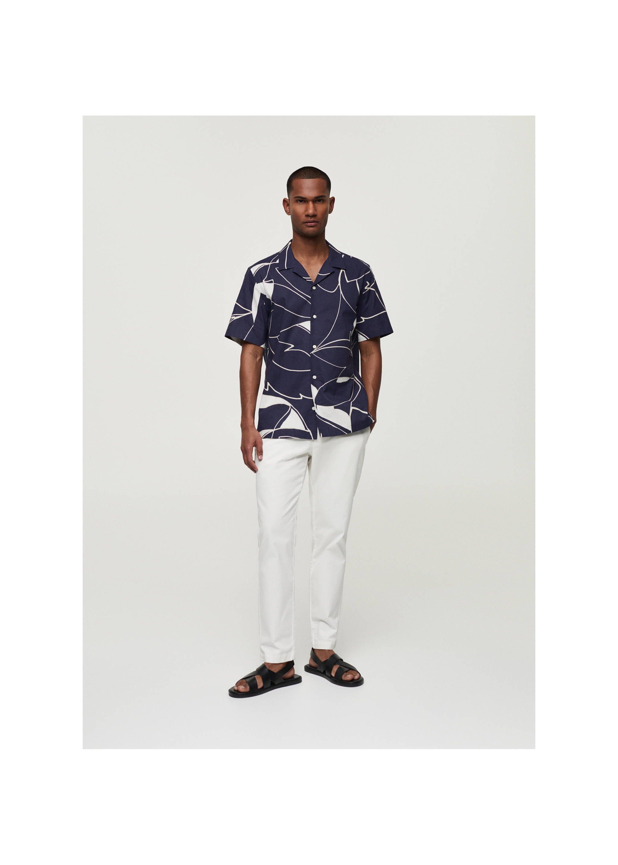 100% cotton printed shirt - General plane, Dark Navy. Ref: 77070582-00.