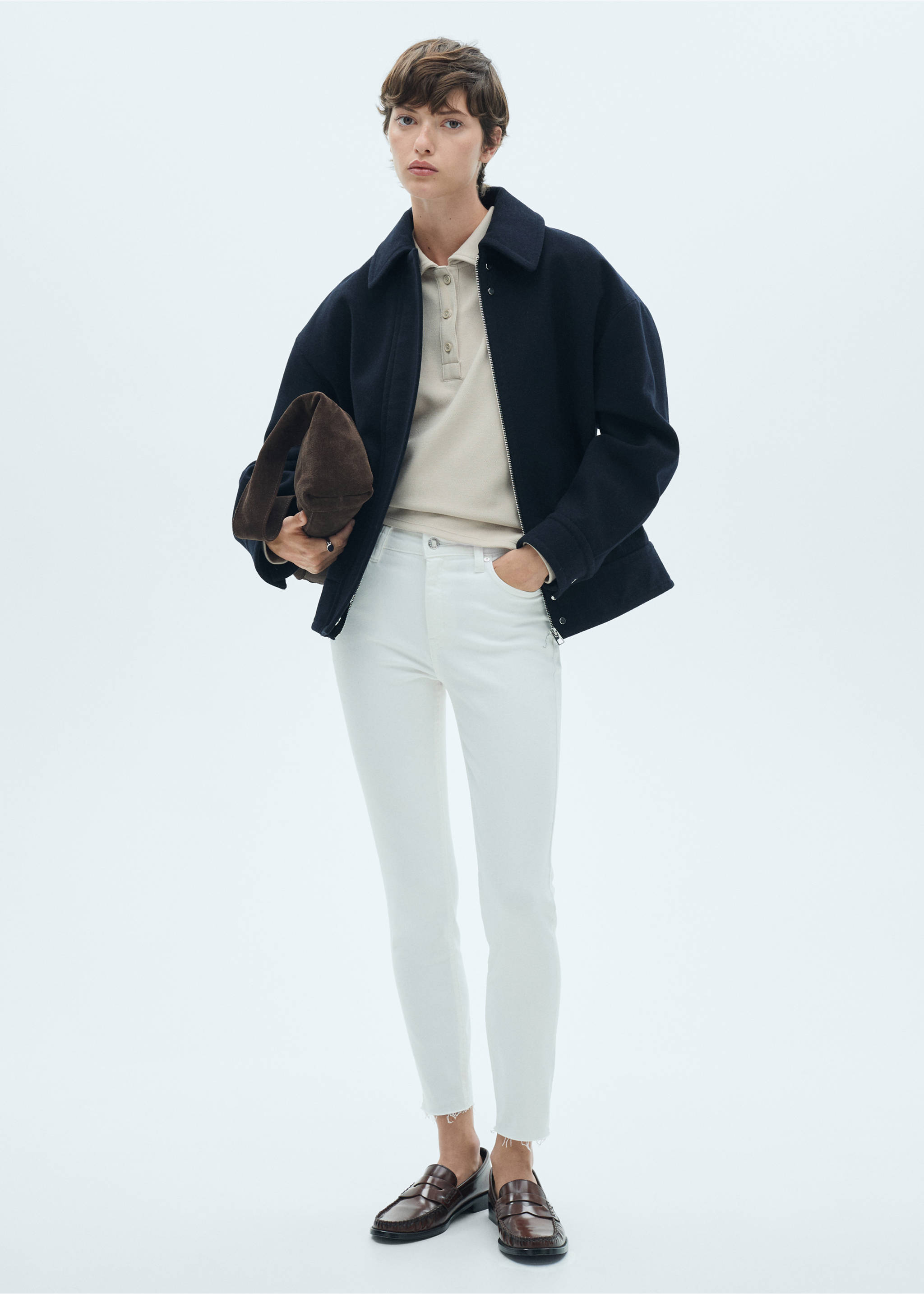 Blugi skinny cropped - Plan general, Alb. Ref: 77070584-00.