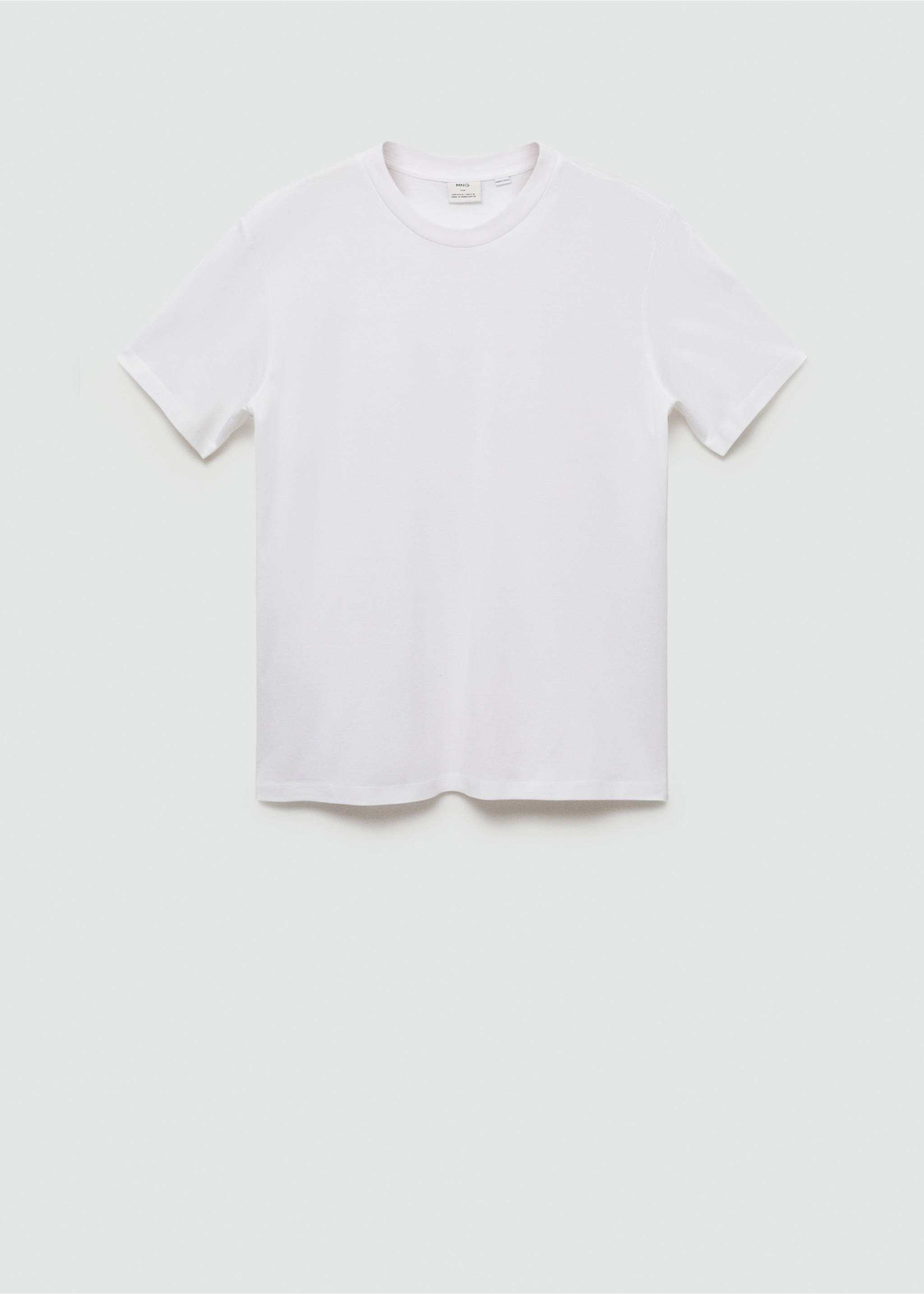 100% cotton slim-fit t-shirt - Article without model, White. Ref: 77070585-00.