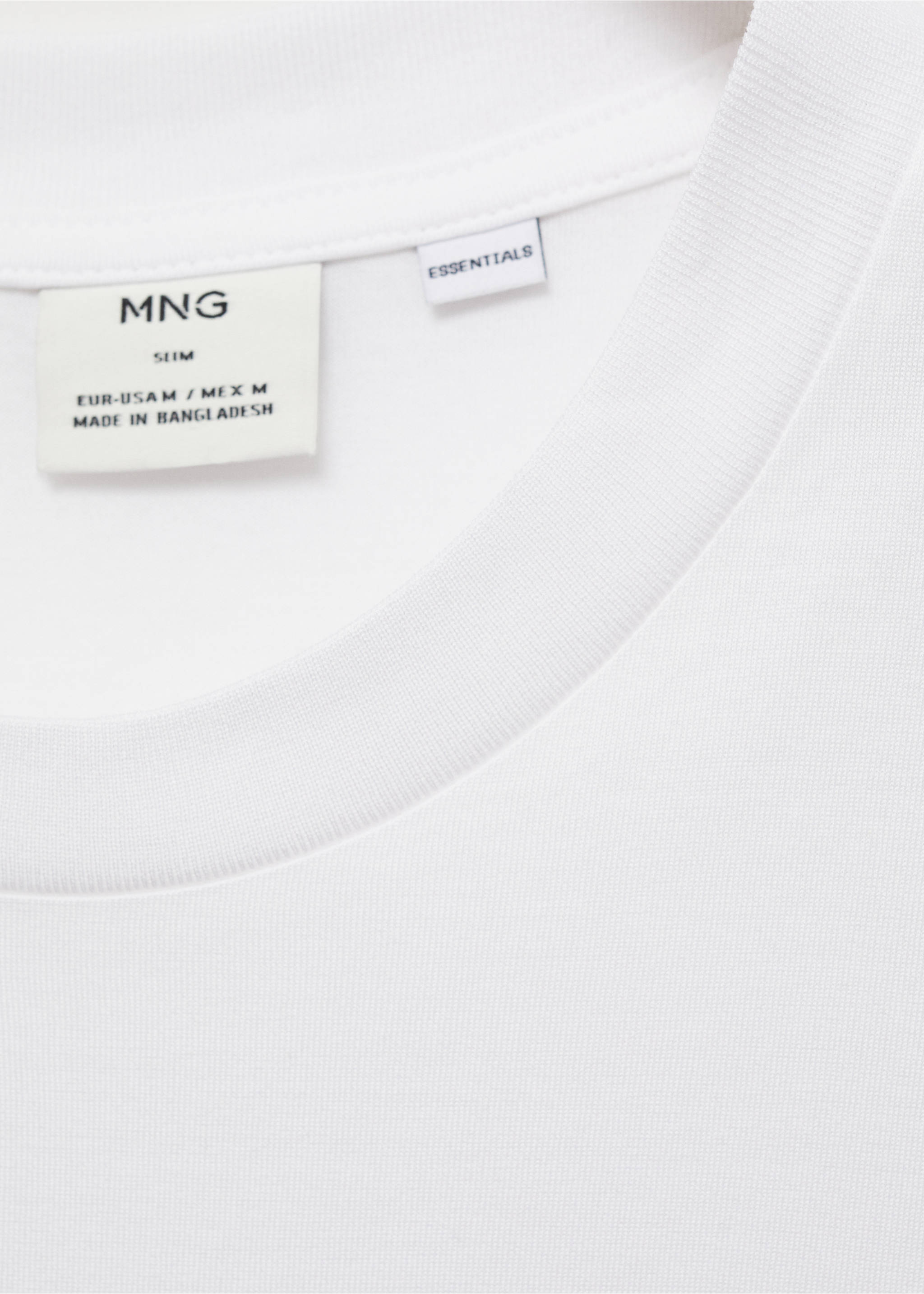 100% cotton slim-fit t-shirt - Details of the article 8, White. Ref: 77070585-00.
