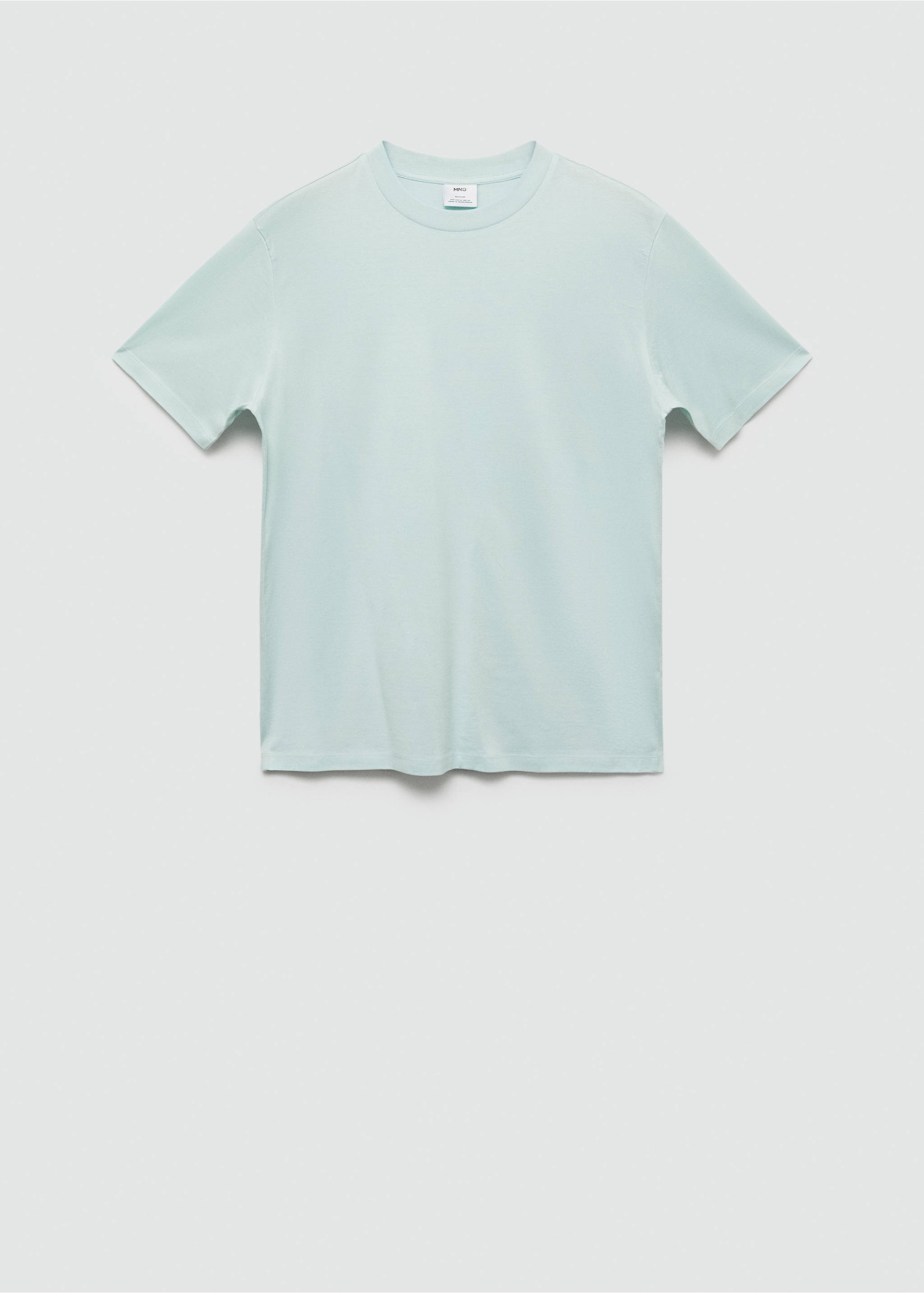 Camiseta slim fit 100% algodón - Artículo sin modelo, Verde agua. Ref: 77070585-00.