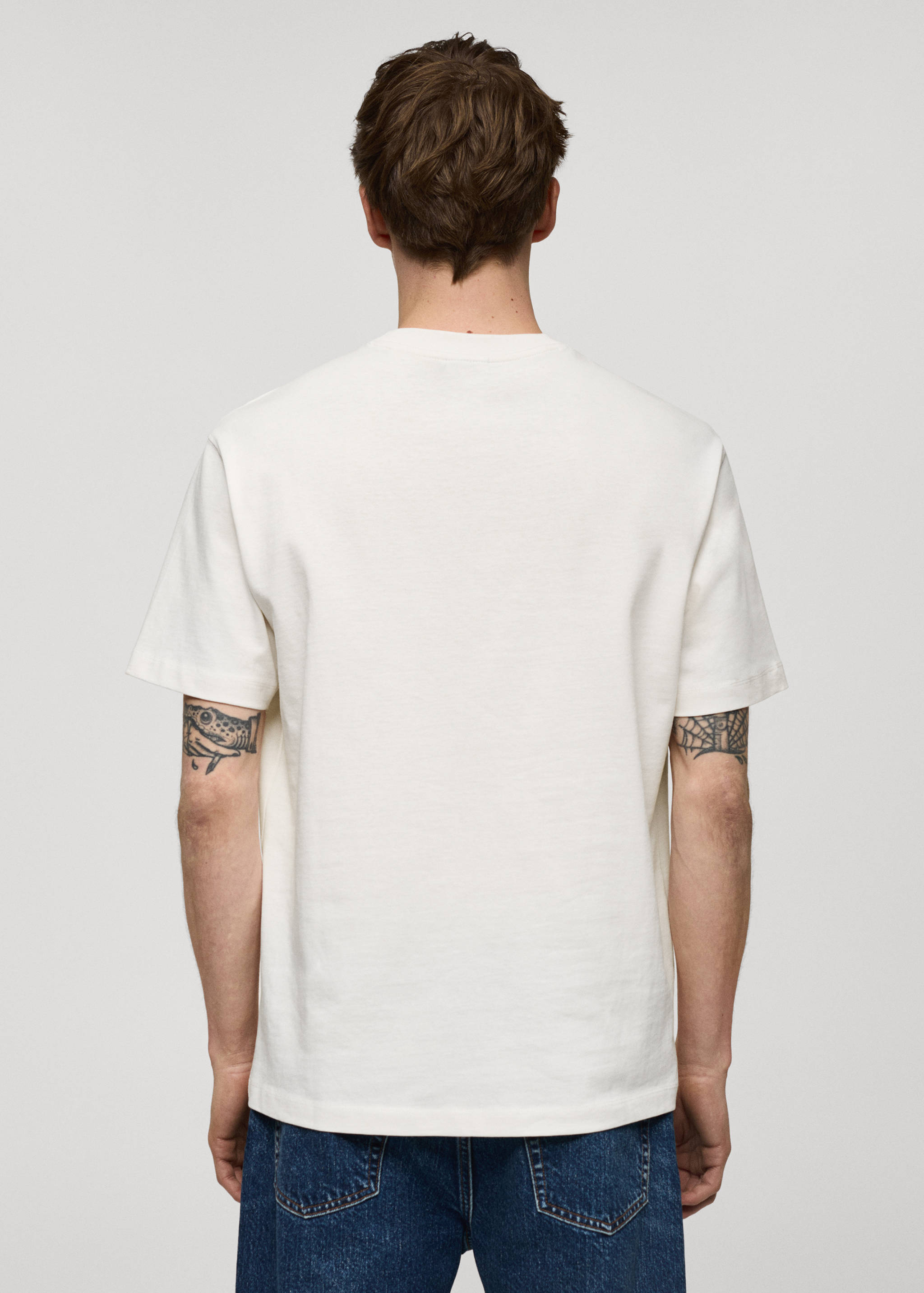 Basic 100% cotton relaxed-fit t-shirt - Reverse of the article
