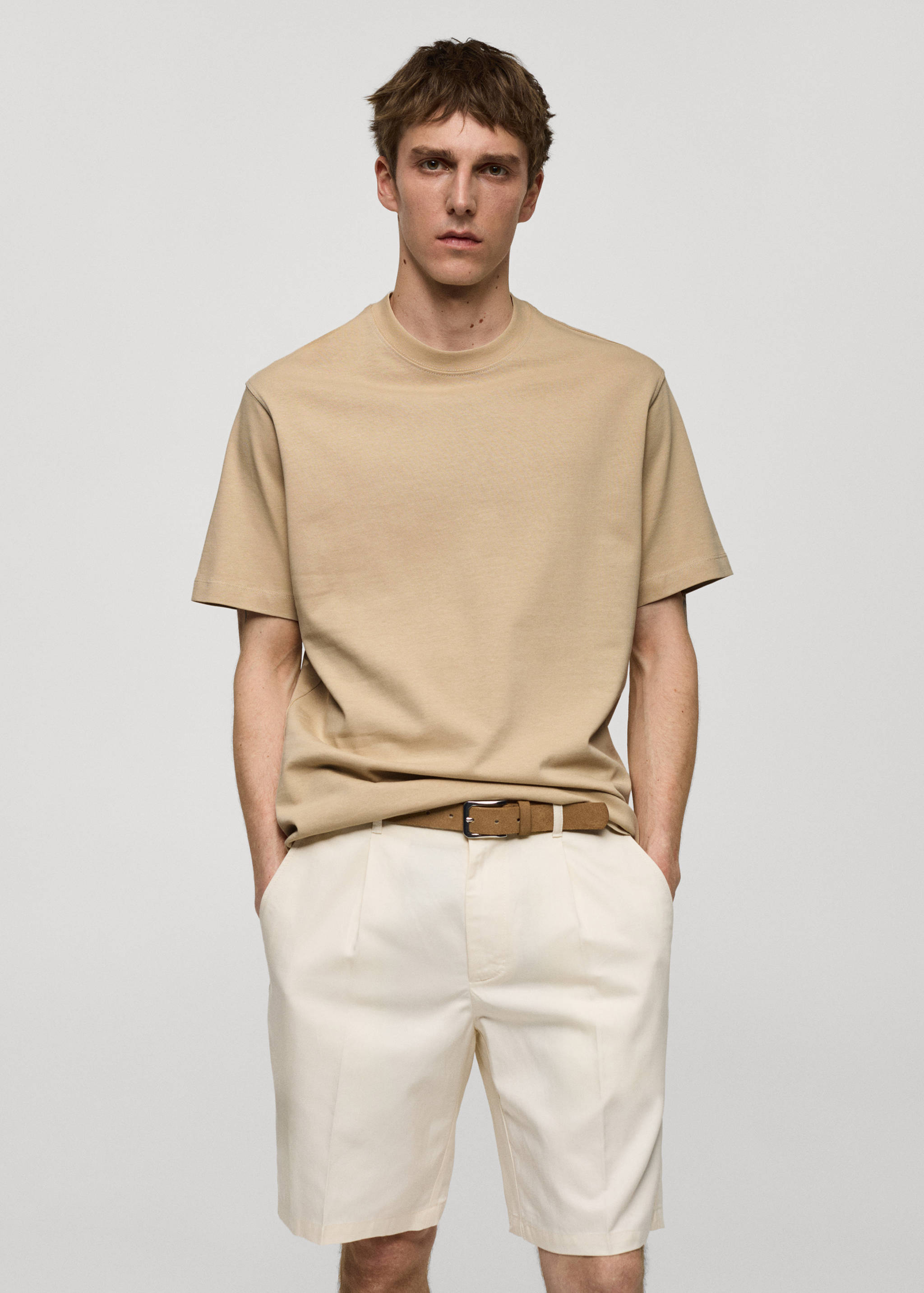 Basic 100% cotton relaxed-fit t-shirt - Medium plane