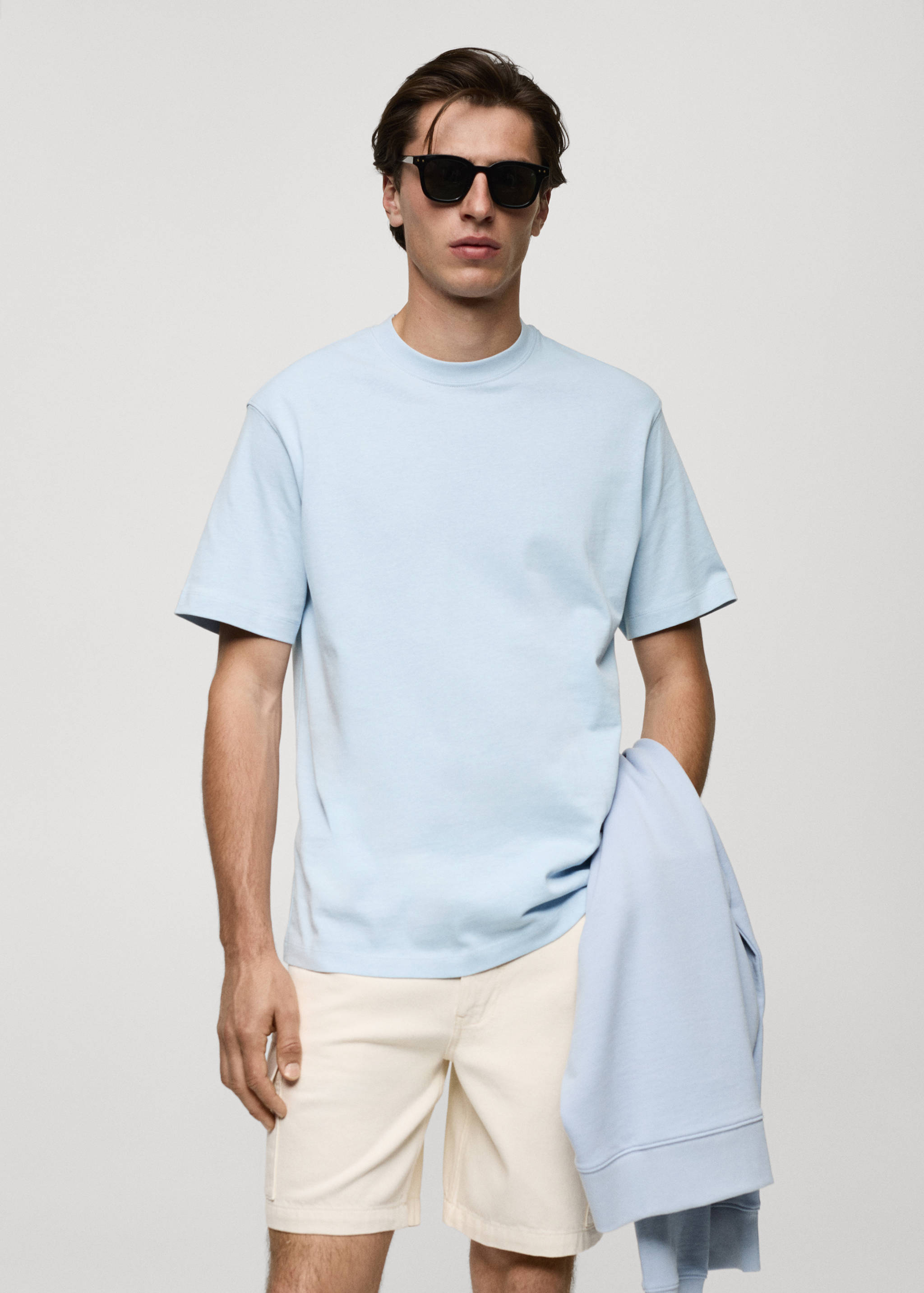 Basic 100% cotton relaxed-fit t-shirt - Medium plane