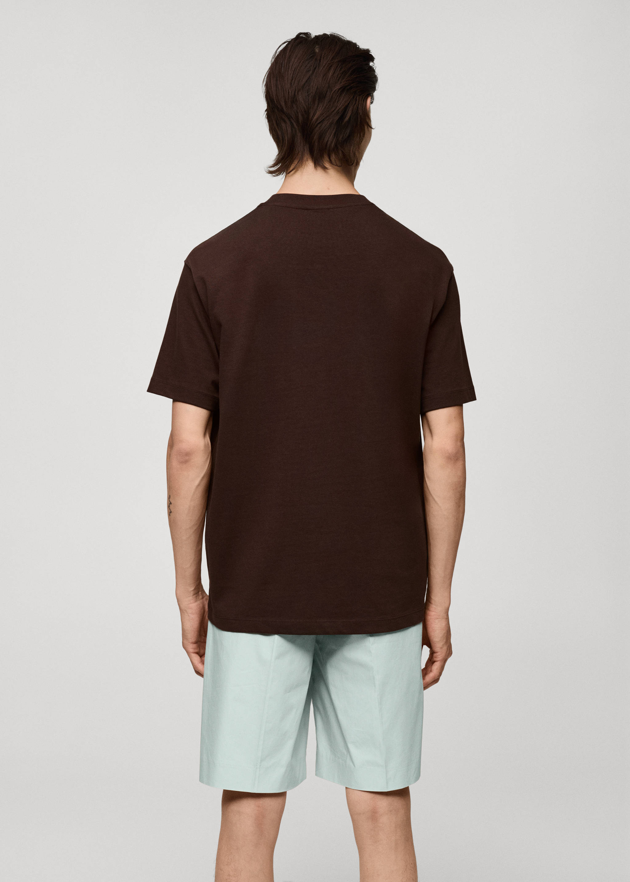 Basic 100% cotton relaxed-fit t-shirt - Reverse of the article