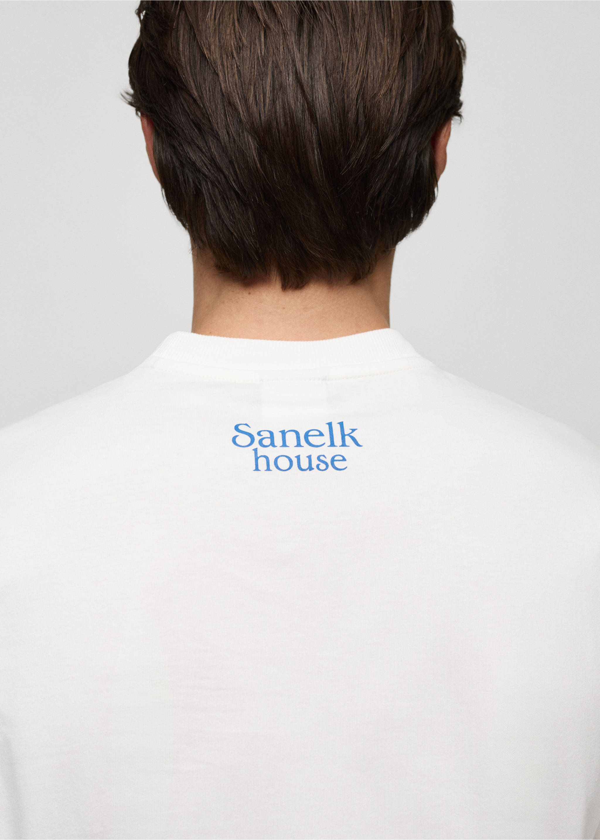 Regular fit printed cotton t-shirt - Details of the article 6, White. Ref: 77070589-00.