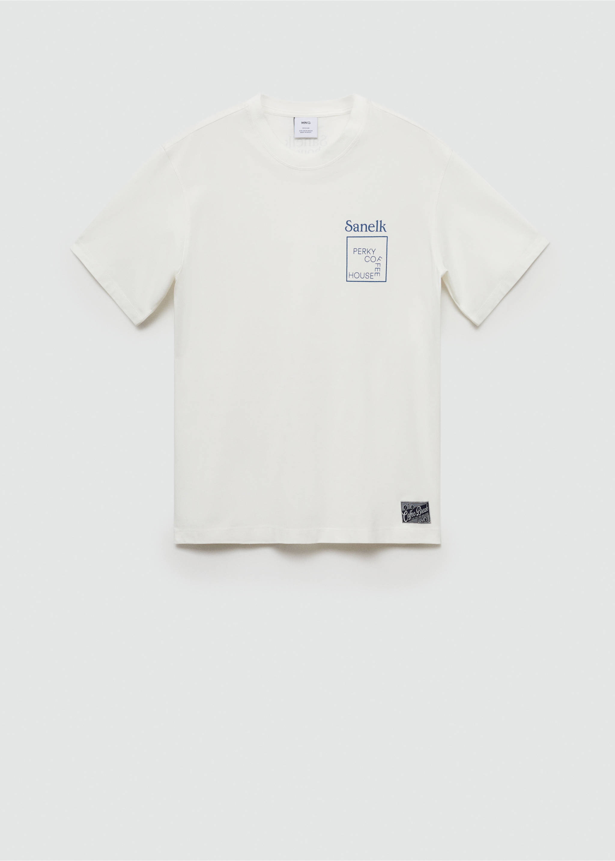 Regular fit printed cotton t-shirt - Article without model, White. Ref: 77070589-00.