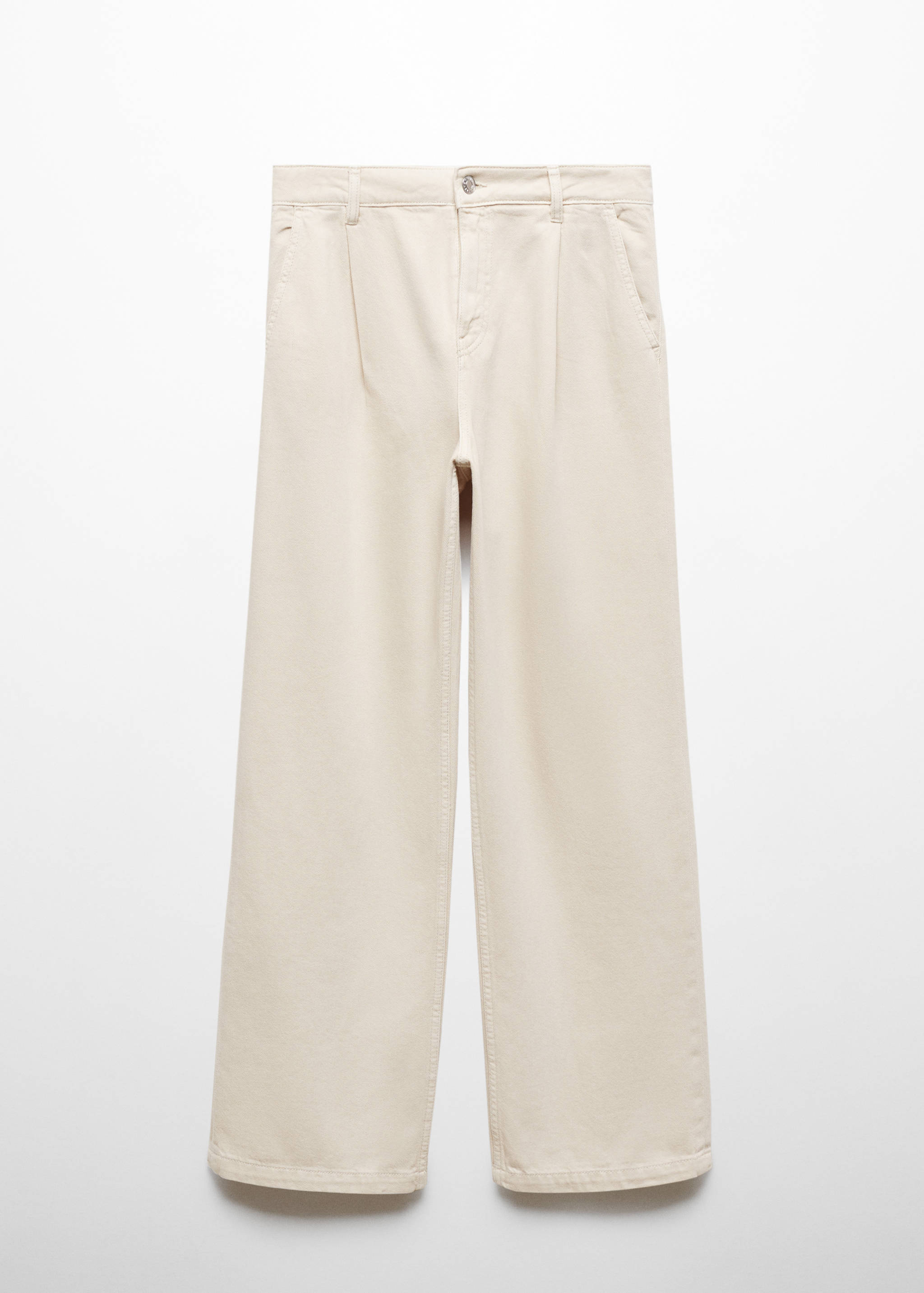 Bő szárú, pliszírozott farmernadrág - Termék modell nélkül